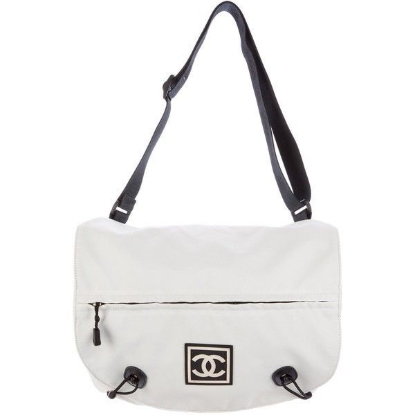 Chanel Messenger Large Cc Sports 225347 White X Black Canvas Messenger Bag  For Sale at 1stDibs