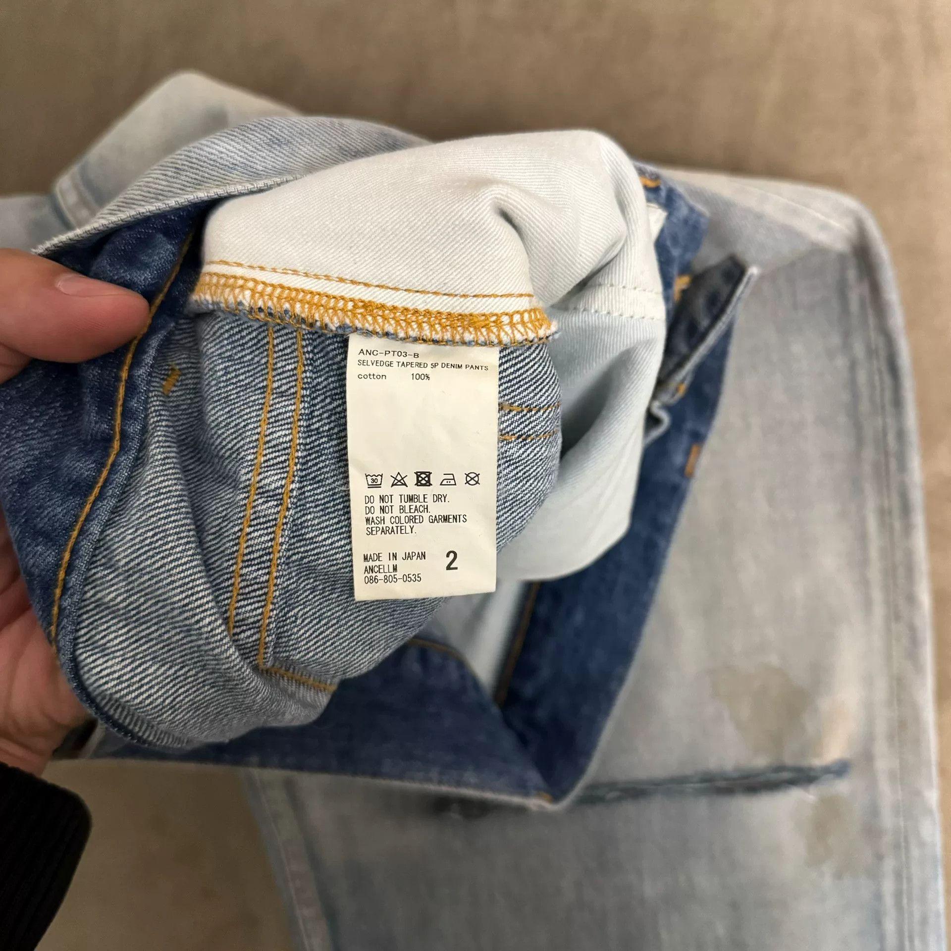 Japanese Brand ANCELLM Selvedge Tapered Denim Pants Size US 26 / EU 42 - 6 Thumbnail