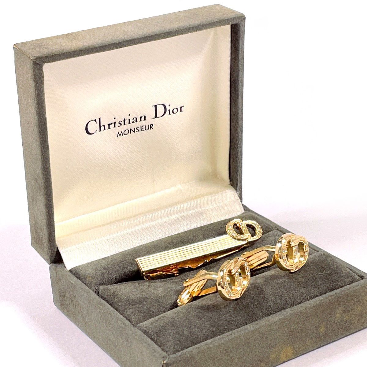 Dior Dior Christian Dior Cufflinks Tie Clip Set Metal Cufflinks DUTY FREE for USA Size ONE SIZE - 2 Thumbnail