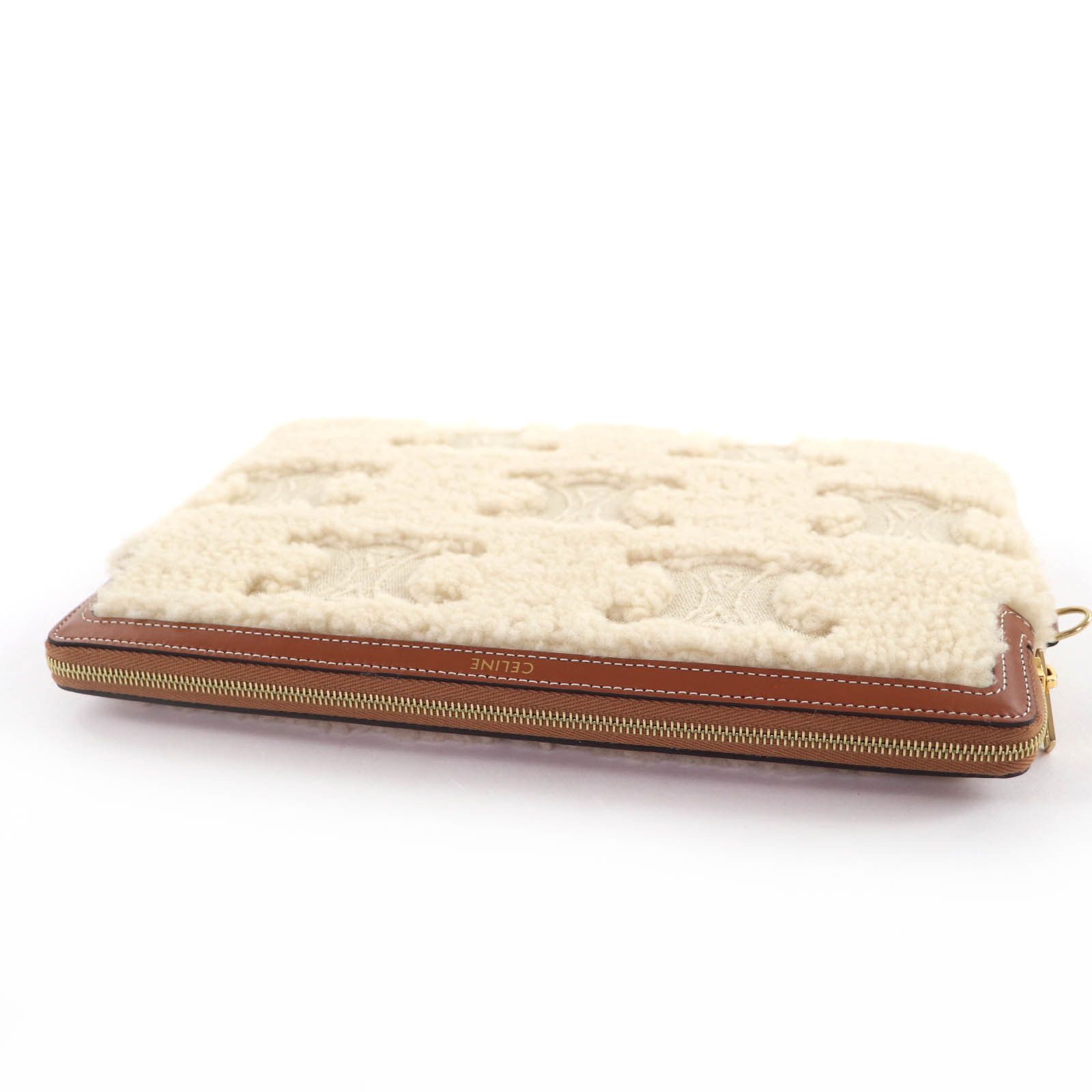 Celine Celine Celine Small Pouch With Strap Shearling Leather Clutch Fur Clutch Bag 10J503FJ4 DUTY FREE for USA Size ONE SIZE - 6 Thumbnail