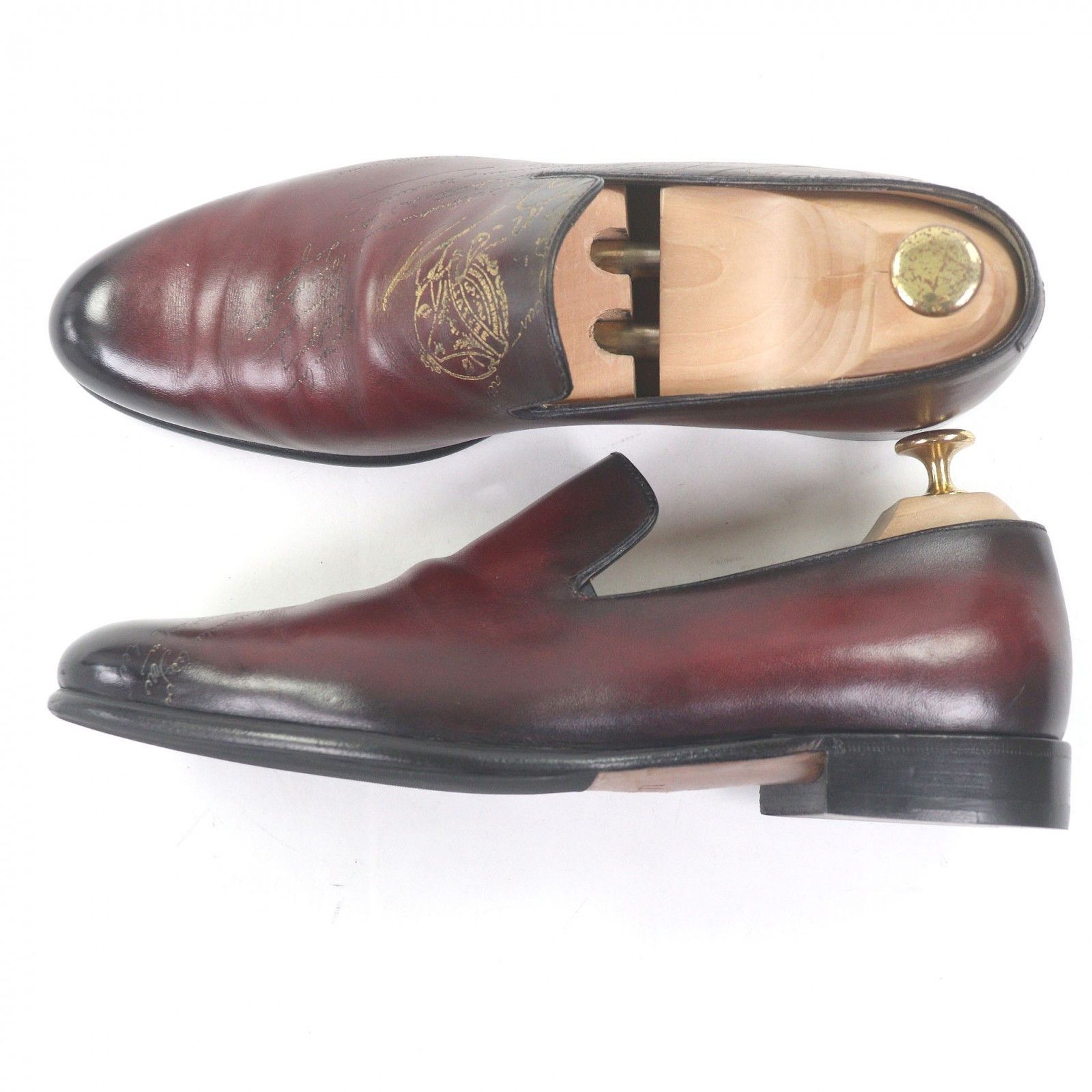 Berluti Berluti Berluti Cursive Calligraphy Scritto Leather Loafers Leather Shoes DUTY FREE for USA Size ONE SIZE - 4 Thumbnail