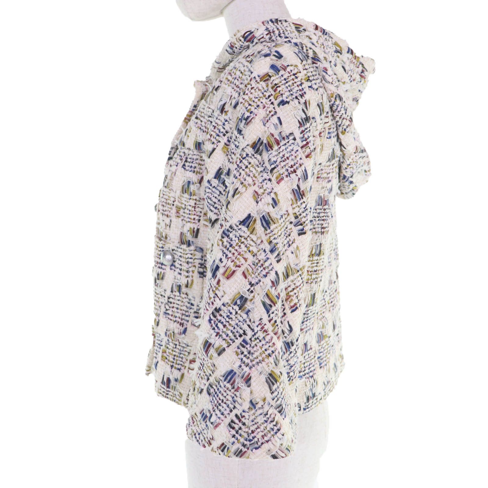 Chanel Chanel Chanel Tweed Hooded Jacket Textile Outerwear P58379V44257 DUTY FREE for USA Size ONE SIZE - 2 Thumbnail