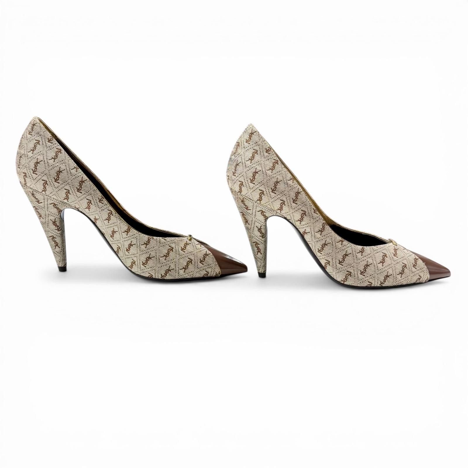 Yves Saint Laurent Yves Saint Laurent Saint Laurent Paris Fabric Pumps Textile Shoes DUTY FREE for USA Size ONE SIZE - 4 Thumbnail