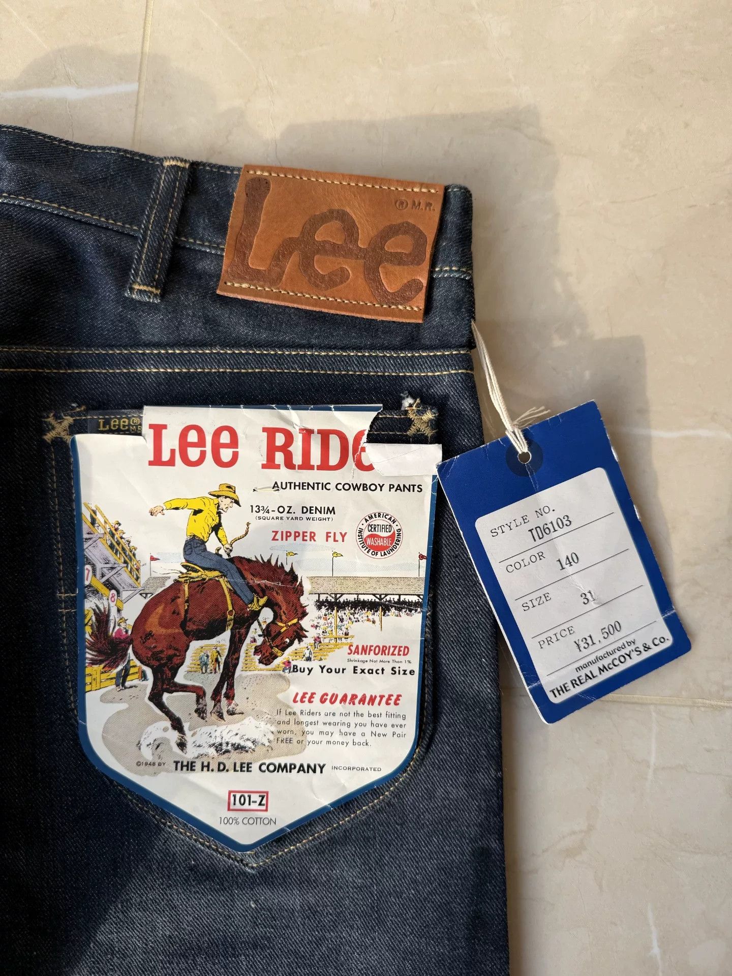 TOYS McCOY Real McCoy LEE 101Z Taxi Driver Jeans Size US 31 - 4 Thumbnail
