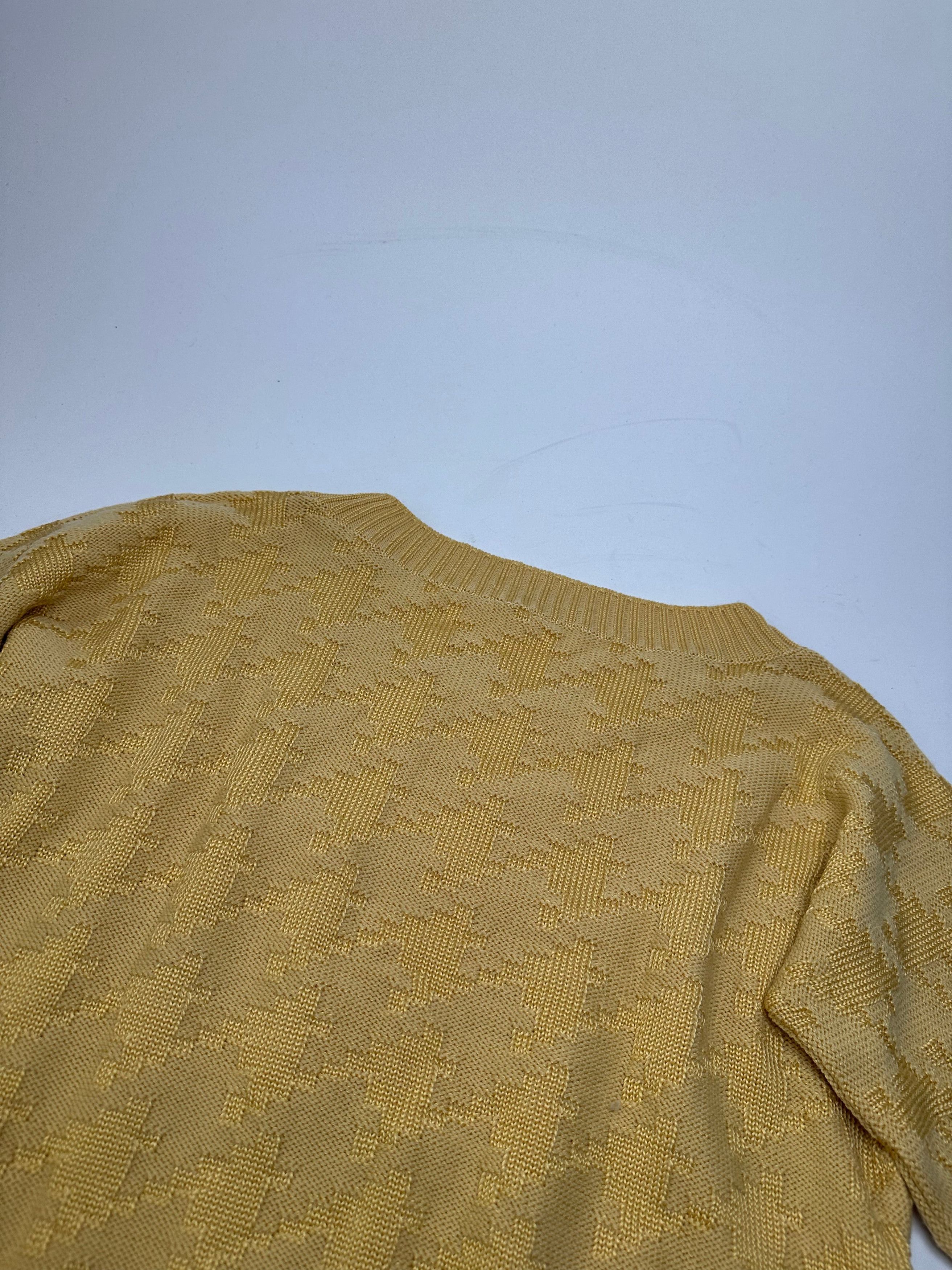 Dior Vintage Short Sleeve Wool Sweater Yellow M Size S / US 4 / IT 40 - 11 Thumbnail