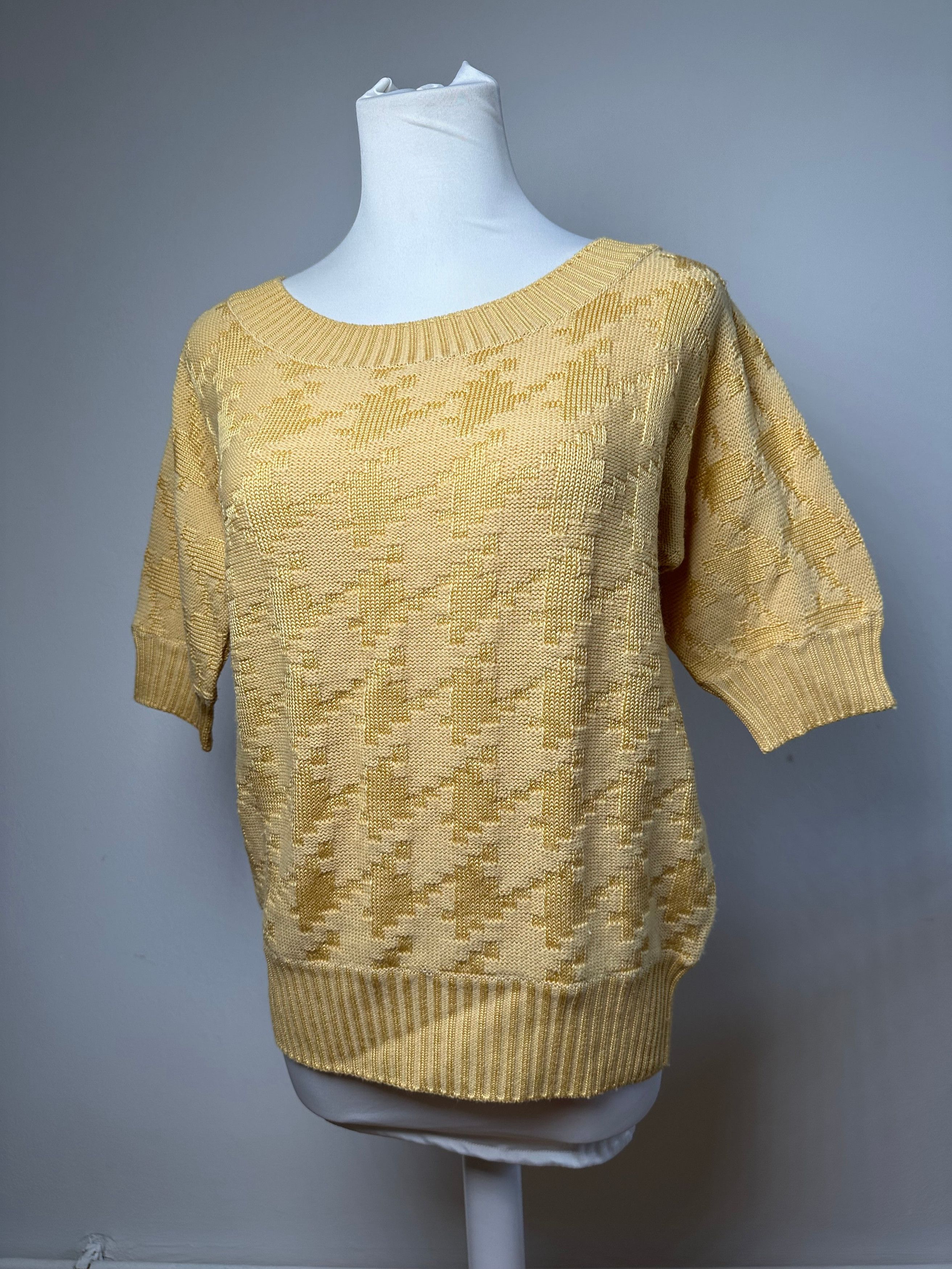 Dior Vintage Short Sleeve Wool Sweater Yellow M Size S / US 4 / IT 40 - 12 Thumbnail