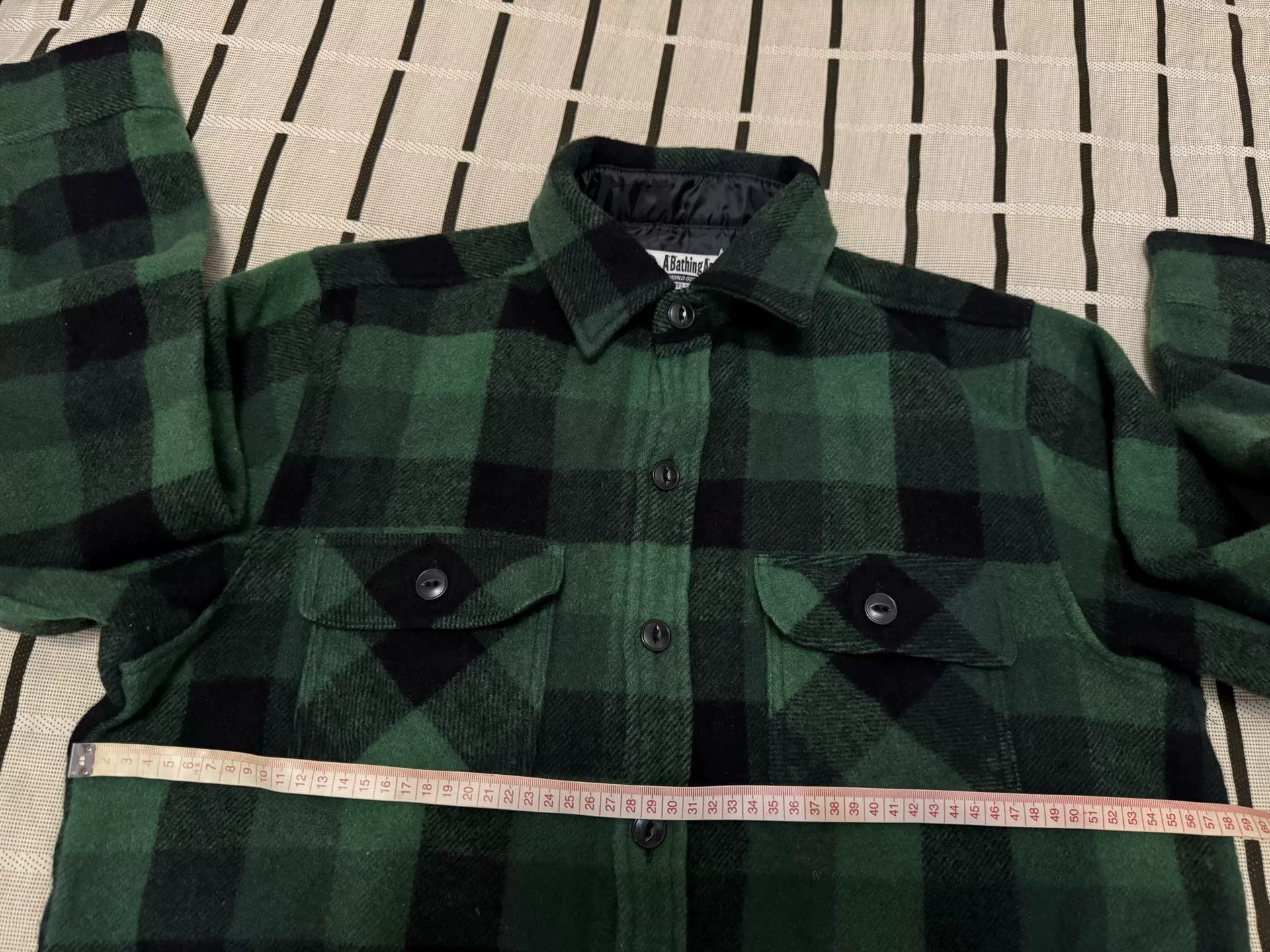 Bape Bape Wool Ape Head Green Shirt XL Men Size US XL / EU 56 / 4 - 8 Thumbnail