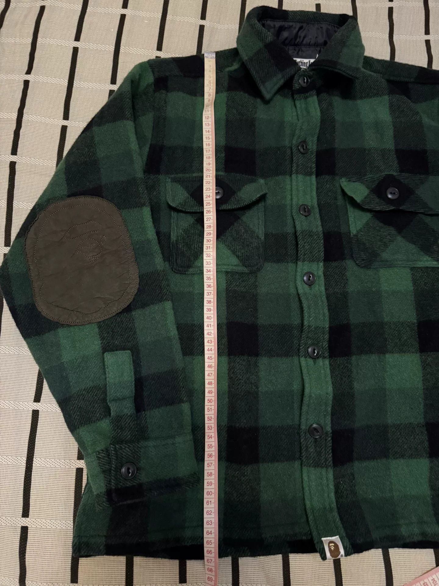 Bape Bape Wool Ape Head Green Shirt XL Men Size US XL / EU 56 / 4 - 7 Thumbnail