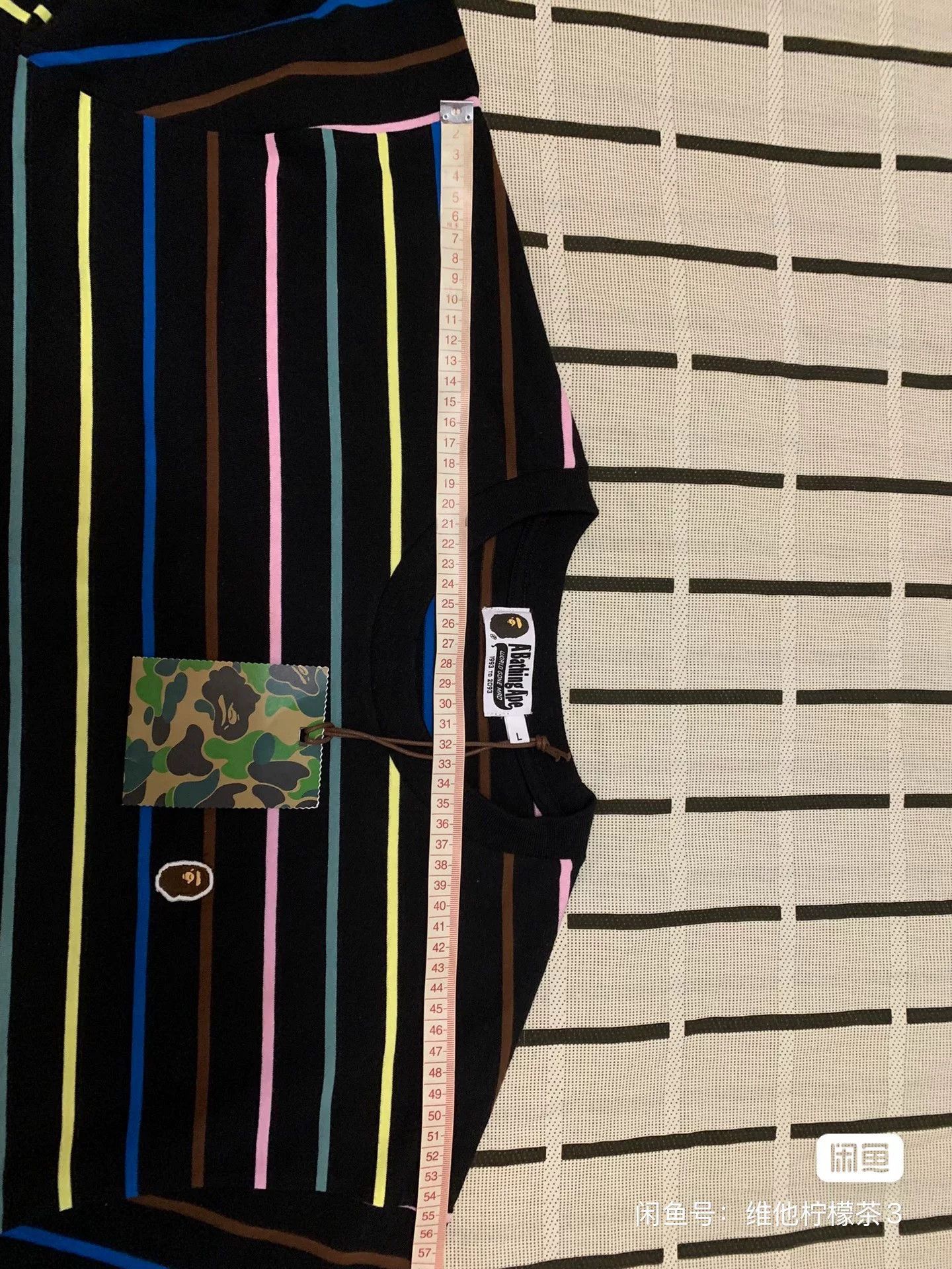 Bape Bape Striped Ape Head Multi T-Shirt L Men Size US L / EU 52-54 / 3 - 9 Thumbnail