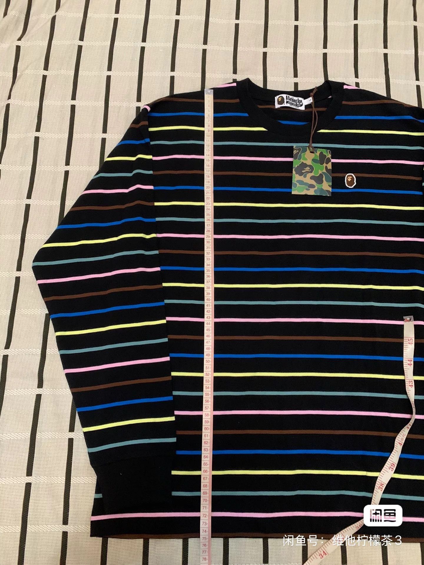 Bape Bape Striped Ape Head Multi T-Shirt L Men Size US L / EU 52-54 / 3 - 7 Thumbnail
