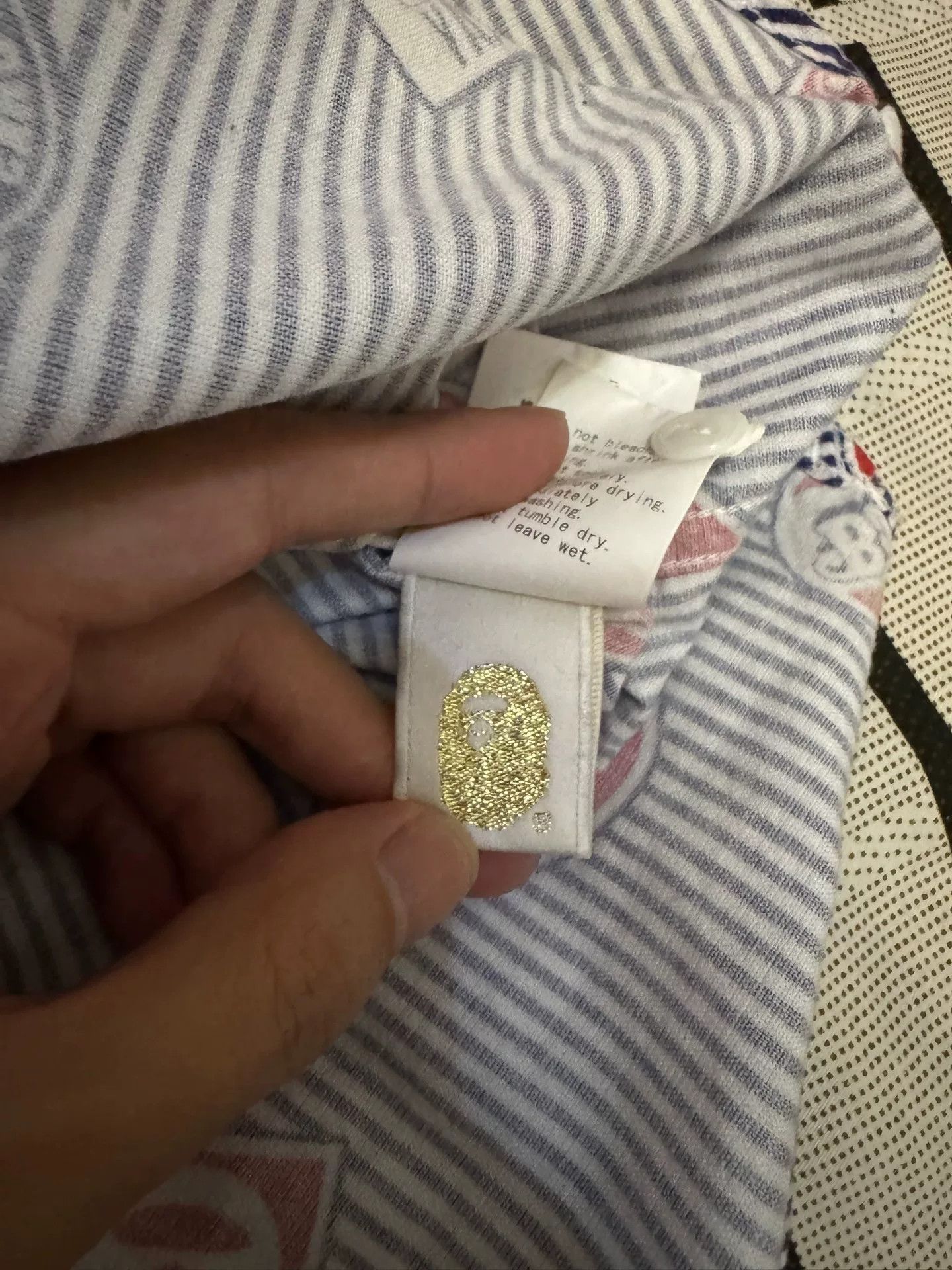 Bape Bape Retro Striped Gold Shirt M Men Size US M / EU 48-50 / 2 - 5 Thumbnail