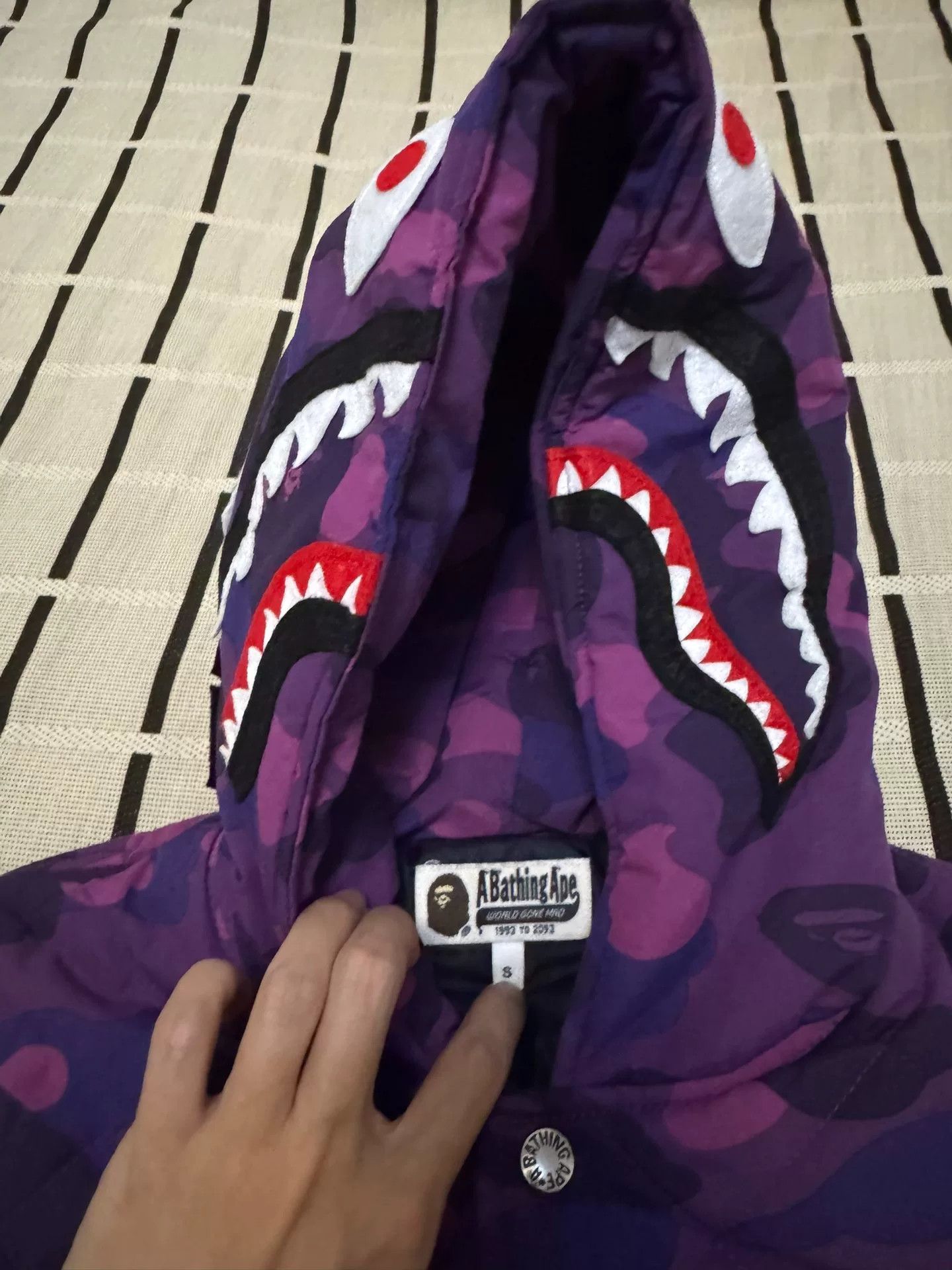 Bape Bape Shark Camo Purple Heavy Coat S Men Size US S / EU 44-46 / 1 - 3 Thumbnail