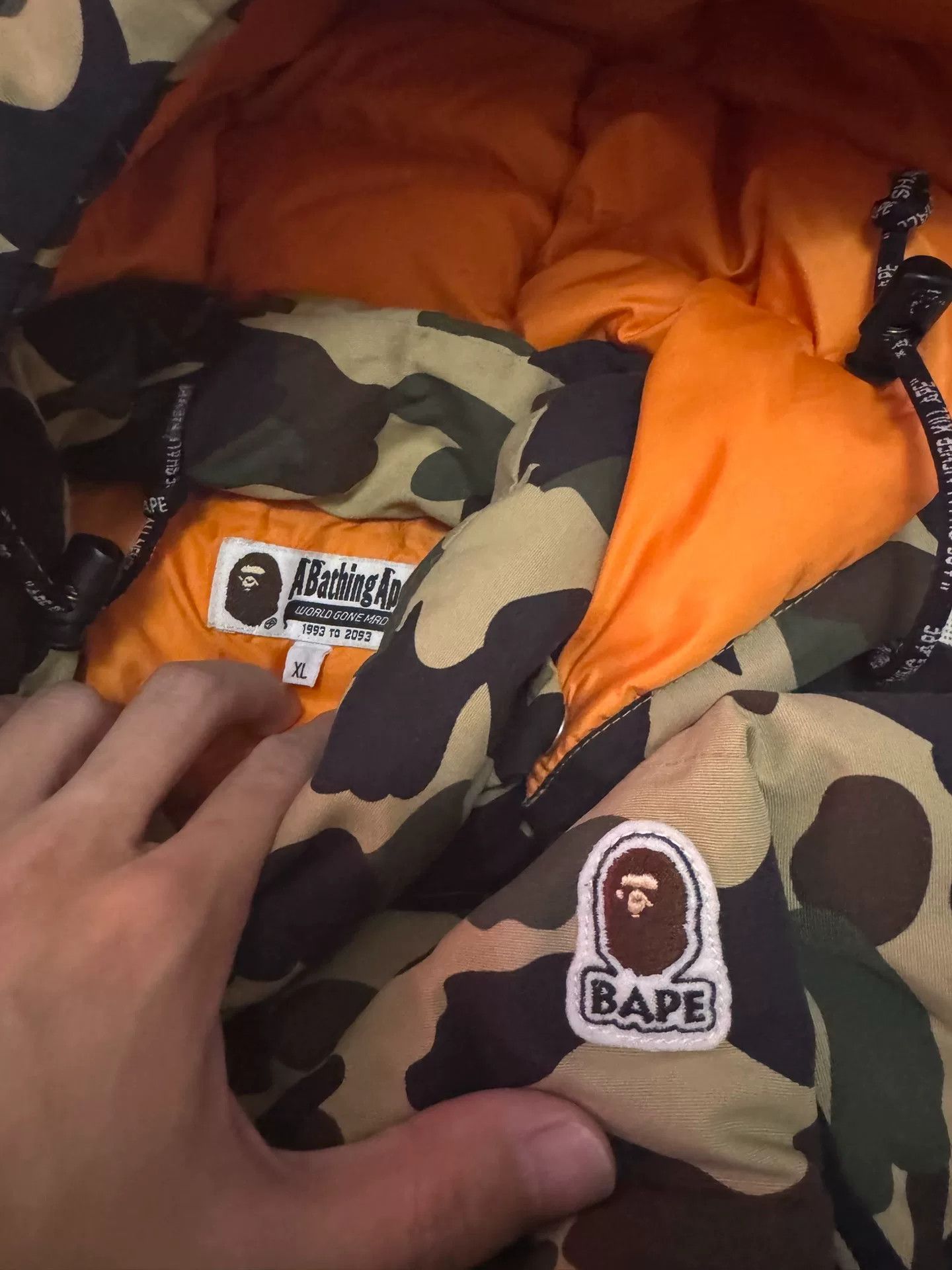 Bape Bape Down Camo Yellow Heavy Coat XL Men Size US XL / EU 56 / 4 - 3 Thumbnail