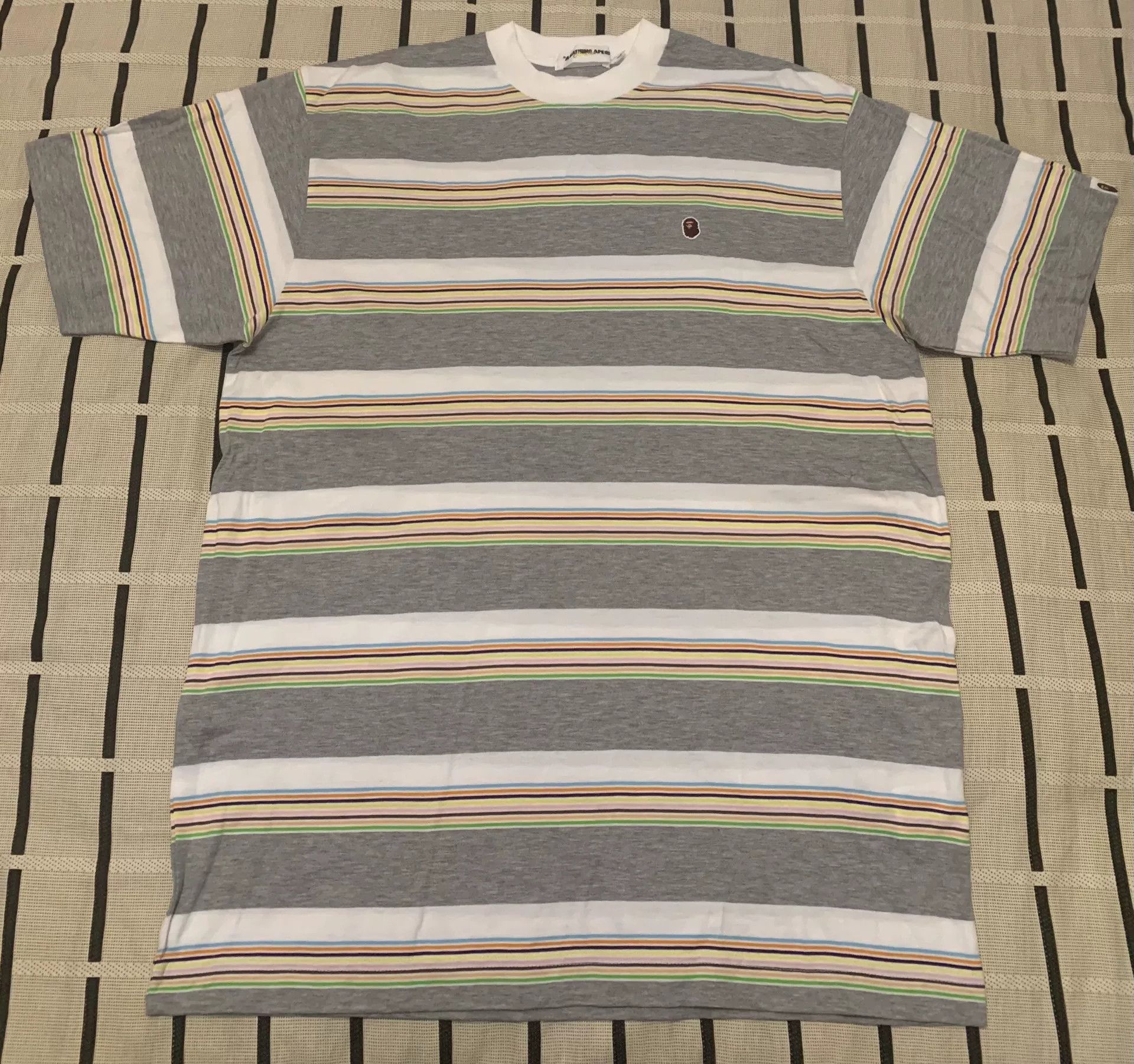 Bape Bape Striped Ape Head Gold T-Shirt L Men Size US L / EU 52-54 / 3 - 2 Thumbnail