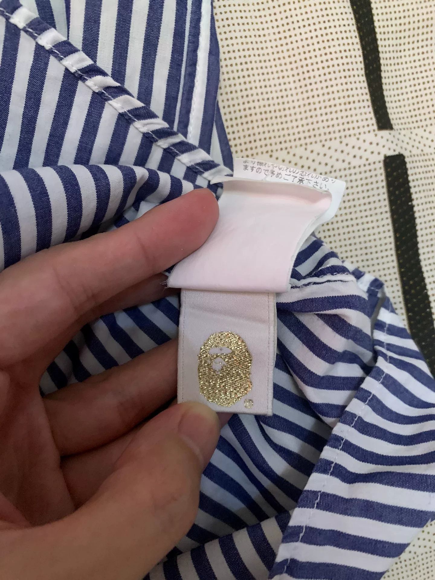 Bape Bape Striped Ape Head Gold Shirt S Men Size US S / EU 44-46 / 1 - 5 Thumbnail
