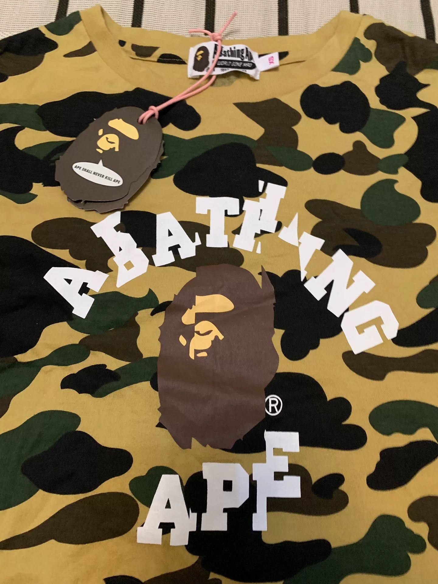 Bape Bape Camo Ape Head Yellow T-Shirt XS Women Size XS / US 0-2 / IT 36-38 - 2 Thumbnail