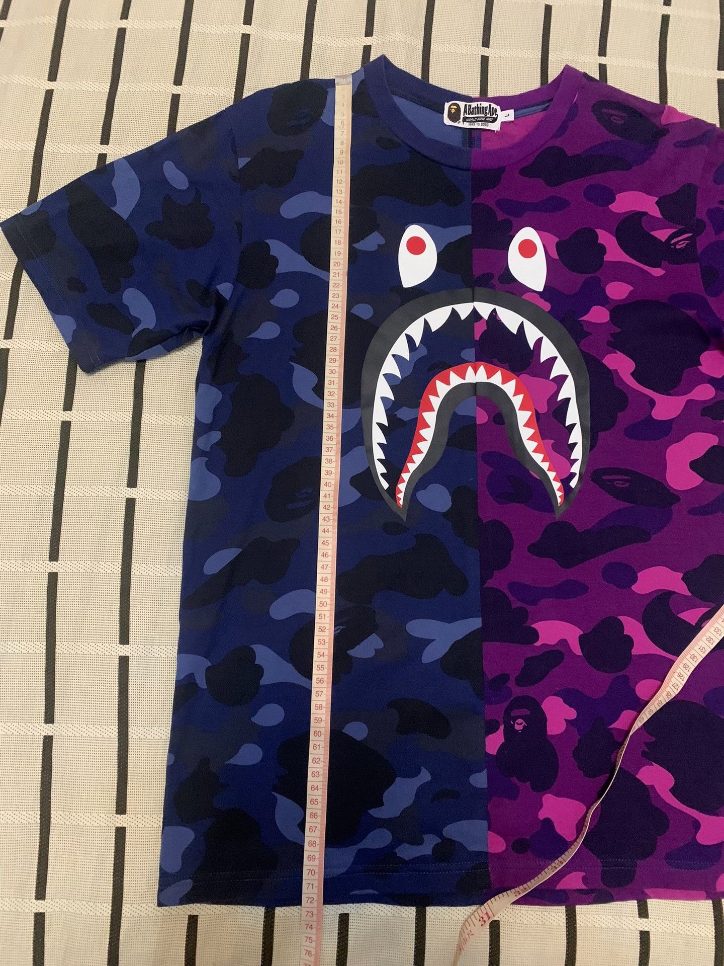 Bape Bape Shark Camo Purple T-Shirt L Men Size US L / EU 52-54 / 3 - 7 Thumbnail
