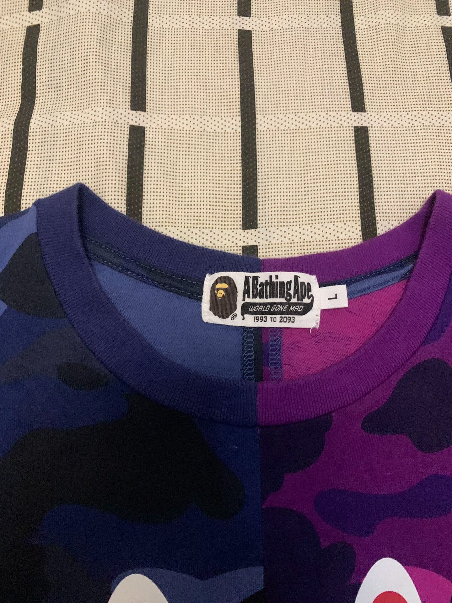 Bape Bape Shark Camo Purple T-Shirt L Men Size US L / EU 52-54 / 3 - 3 Thumbnail