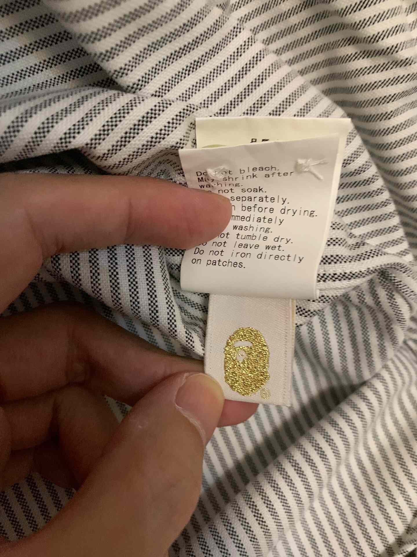 Bape Bape Striped Ape Head Shirt L Men Size US L / EU 52-54 / 3 - 6 Thumbnail