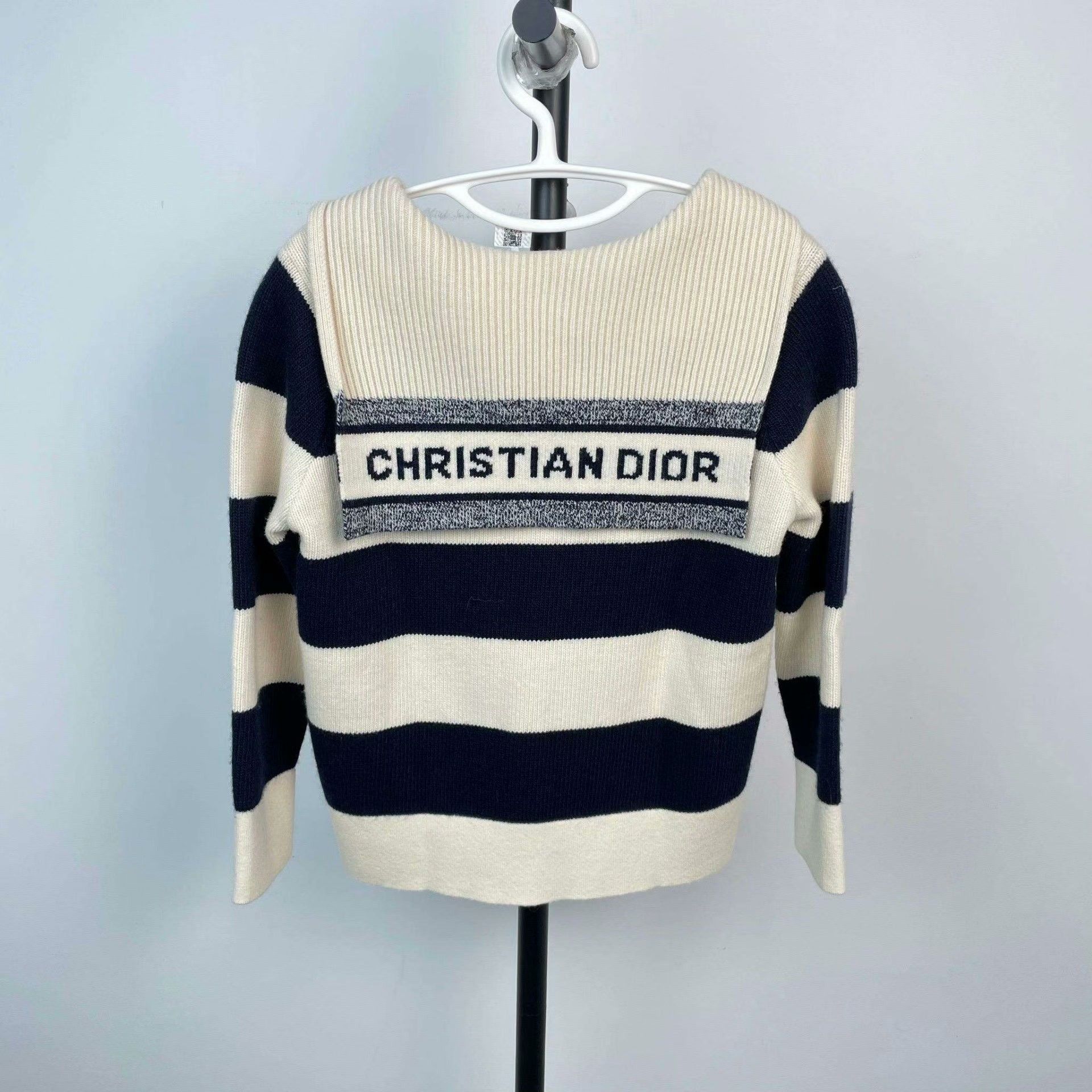 Dior Dior Knit Striped Black Sweater 34 Women Size XS / US 0-2 / IT 36-38 - 2 Thumbnail