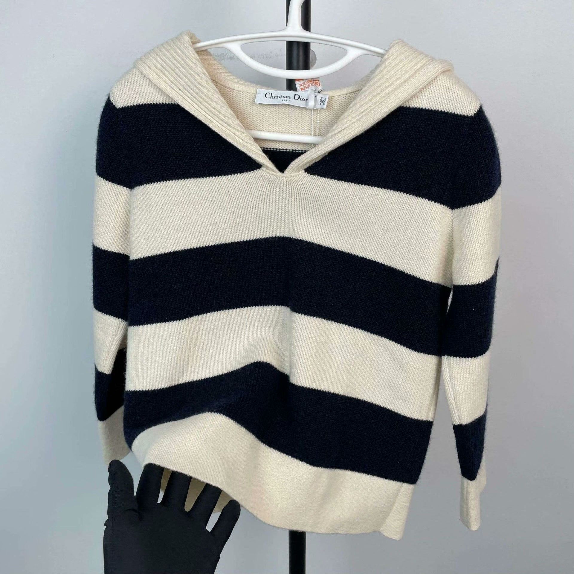 Dior Dior Knit Striped Black Sweater 34 Women Size XS / US 0-2 / IT 36-38 - 9 Thumbnail