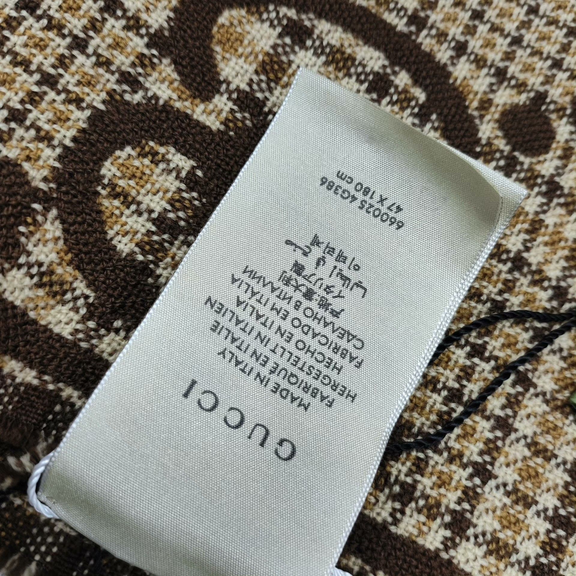 Gucci Gucci Wool Brown Scarf XS Men Size ONE SIZE - 3 Thumbnail