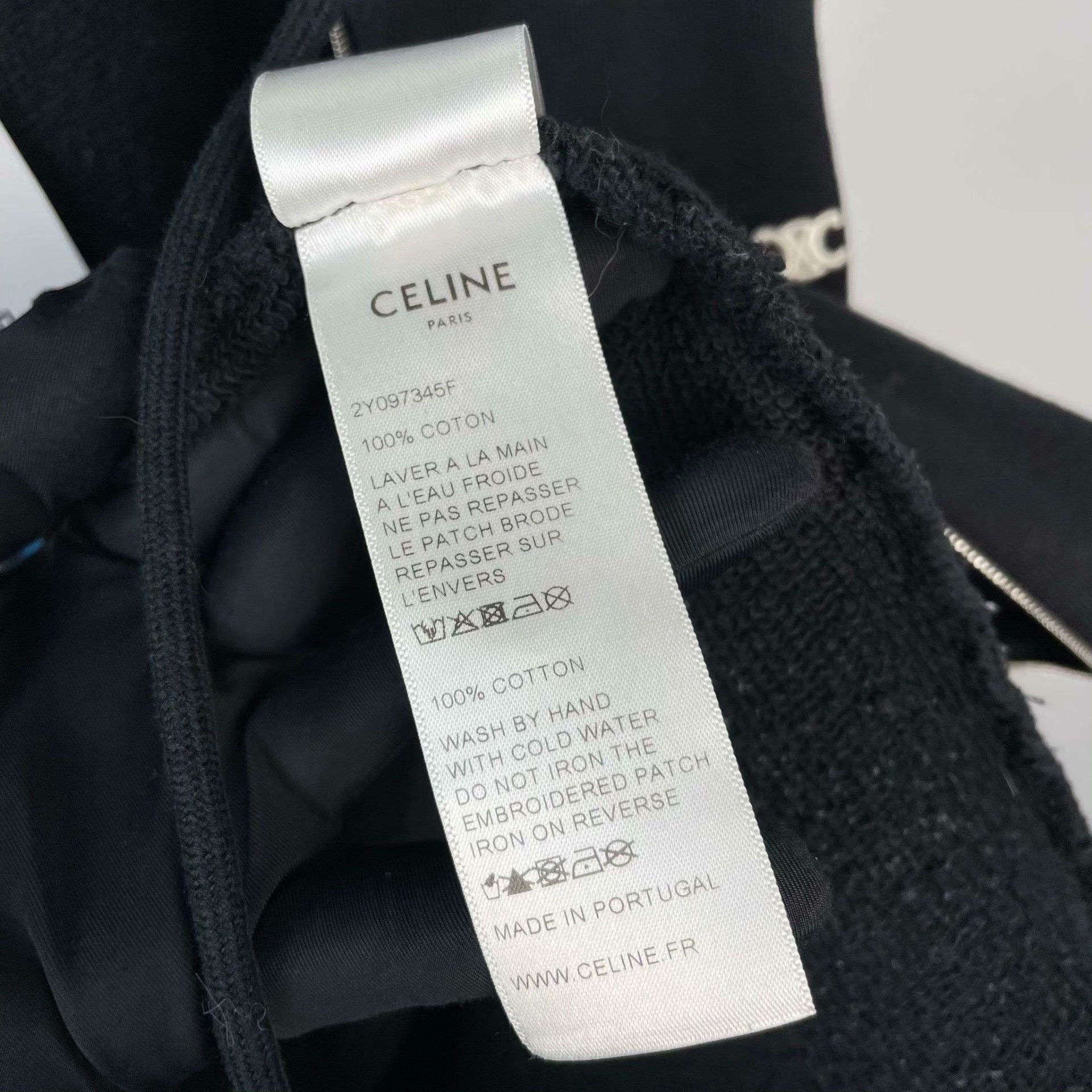 Celine Celine Cotton Black Hoodie L Women Size L / US 10 / IT 46 - 6 Thumbnail