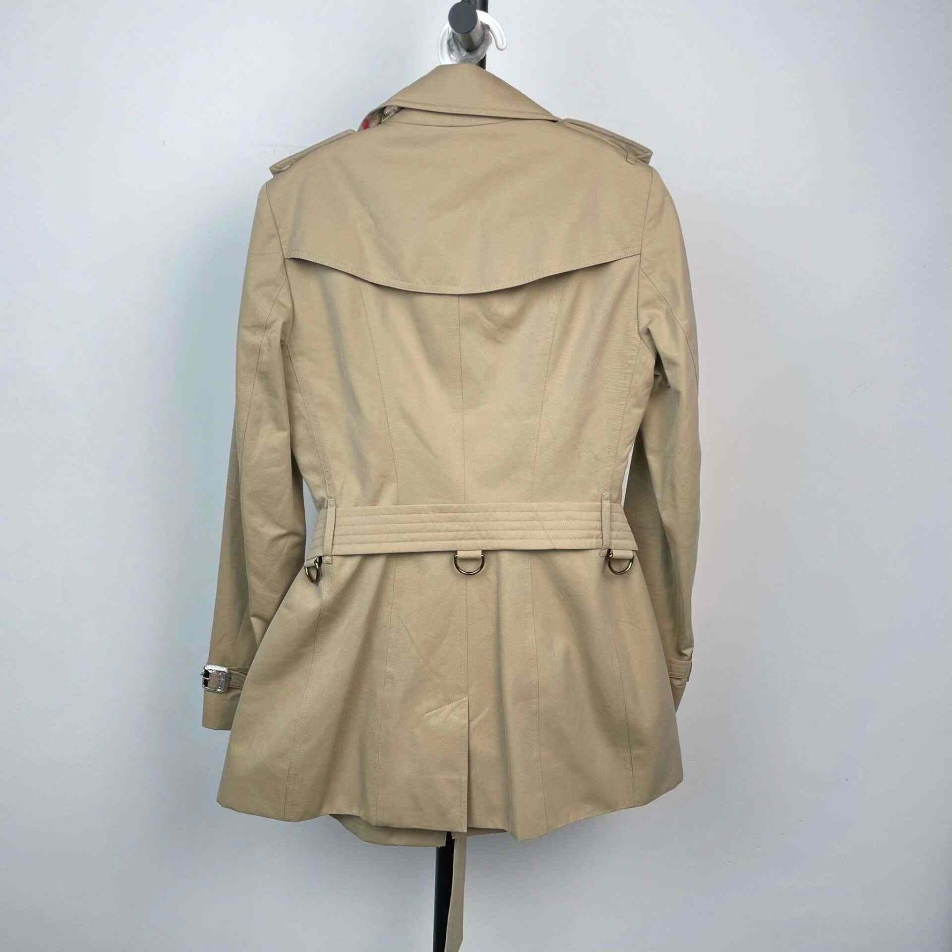 Burberry Burberry Cotton Brown Coat L Women Size L / US 10 / IT 46 - 2 Thumbnail