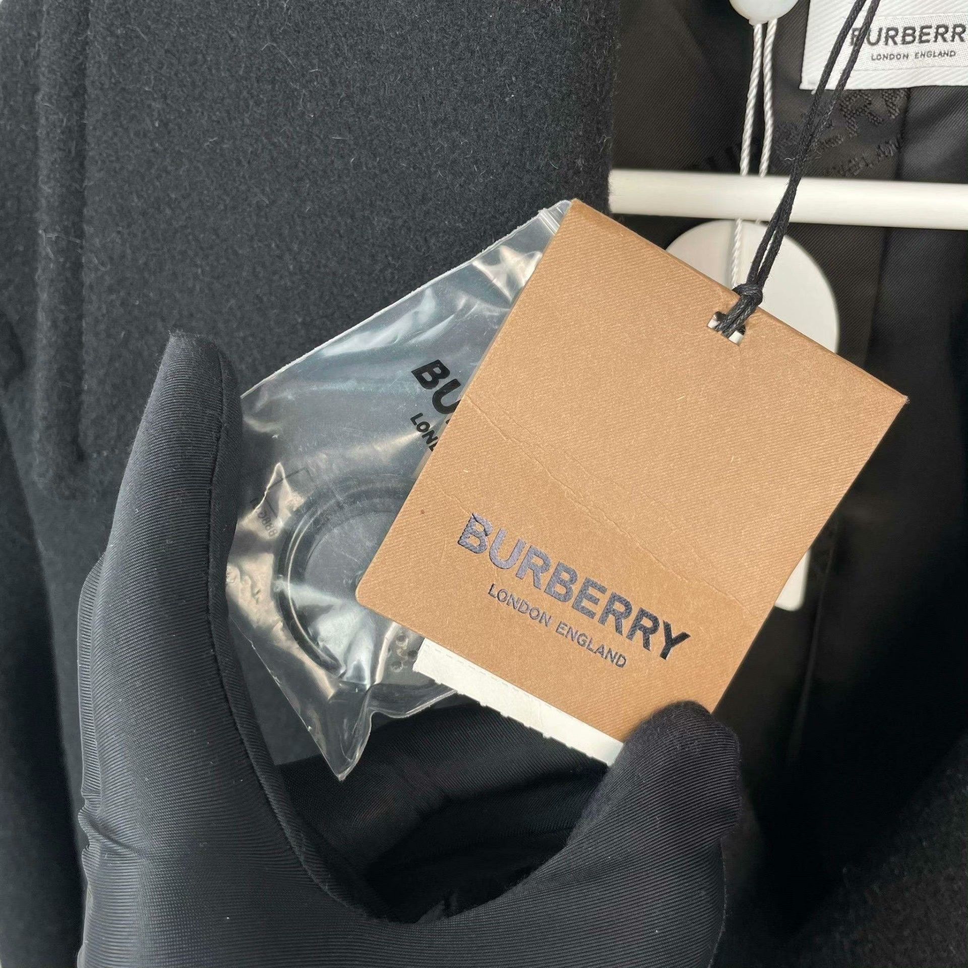 Burberry Burberry Wool Black Coat 34 Women Size XS / US 0-2 / IT 36-38 - 3 Thumbnail