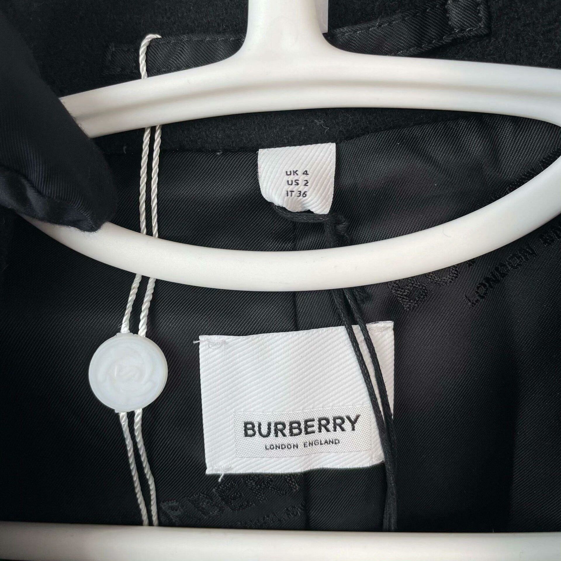 Burberry Burberry Wool Black Coat 34 Women Size XS / US 0-2 / IT 36-38 - 4 Thumbnail