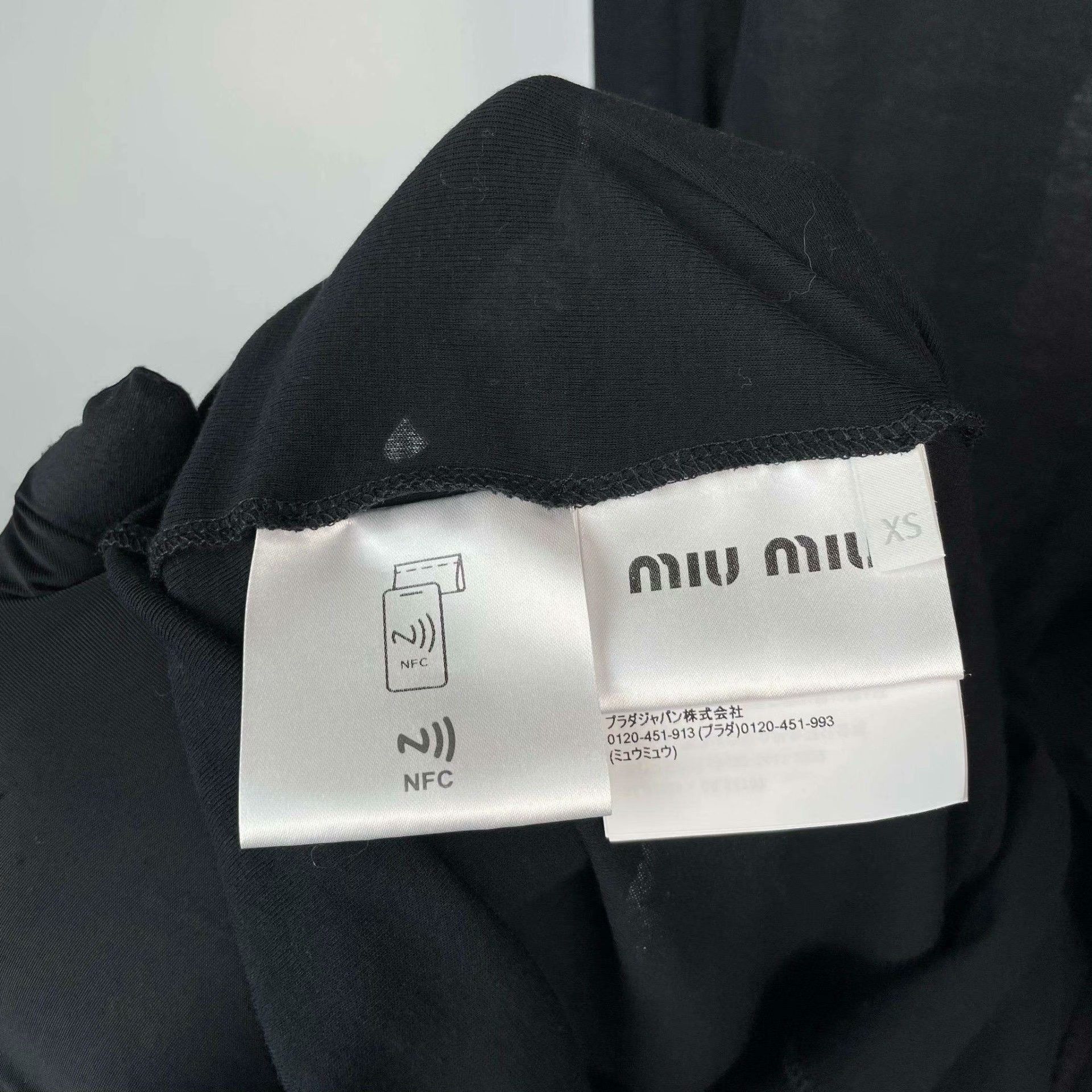 Miu Miu Miu Miu Black T-Shirt XS Women Size XS / US 0-2 / IT 36-38 - 4 Thumbnail