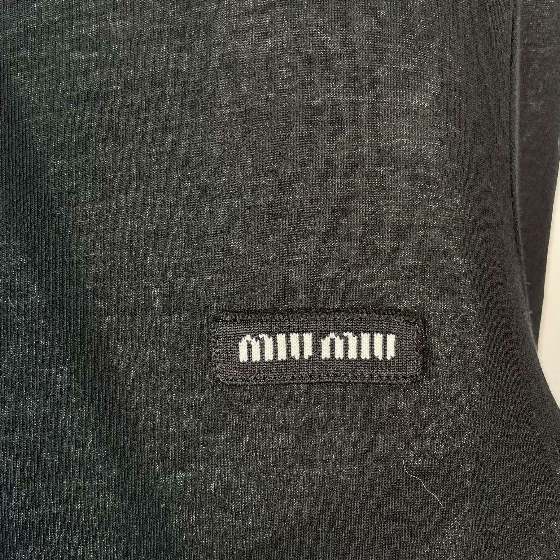 Miu Miu Miu Miu Black T-Shirt XS Women Size XS / US 0-2 / IT 36-38 - 3 Thumbnail