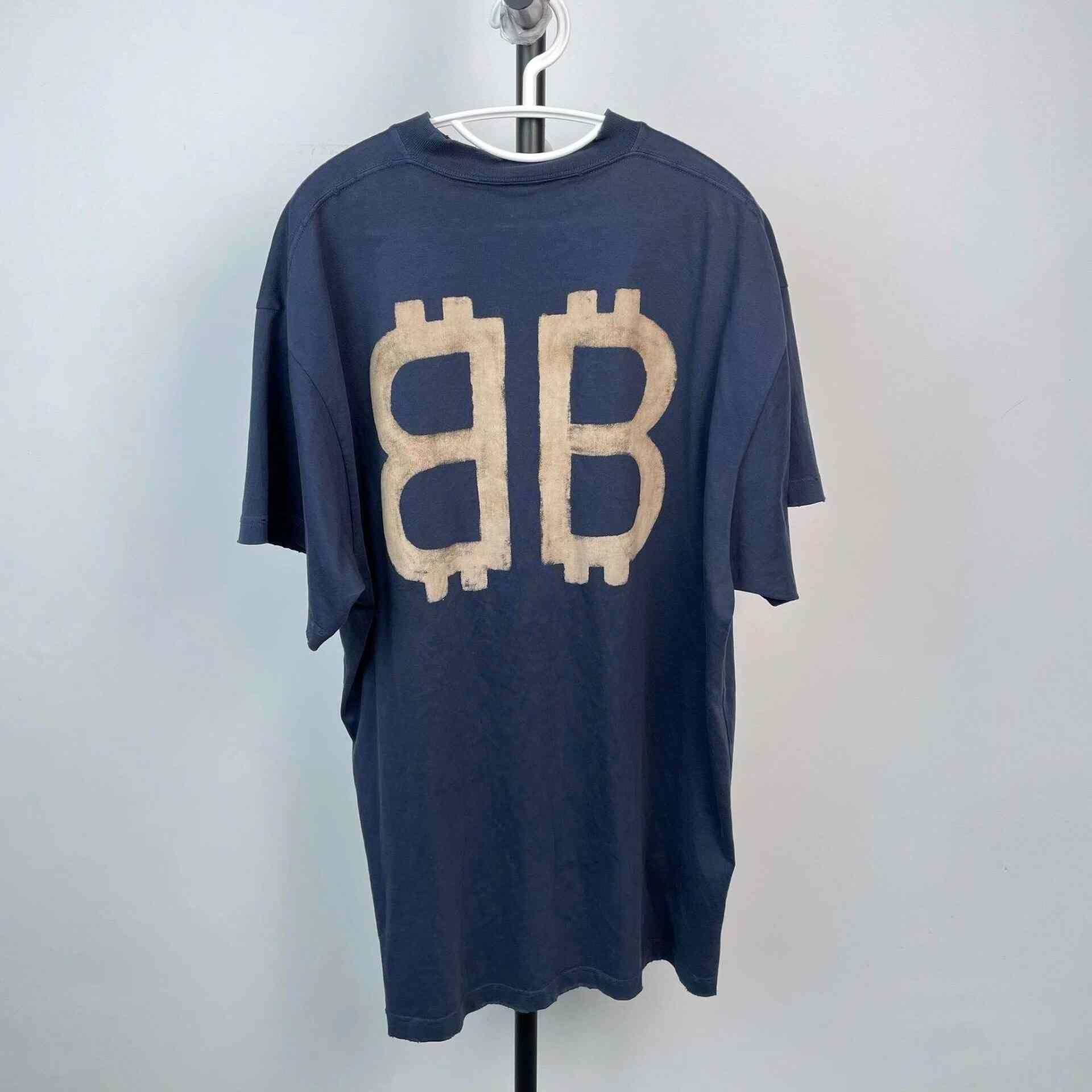 Balenciaga Balenciaga Cotton Blue T-Shirt 44 Women Size L / US 10 / IT 46 - 2 Thumbnail
