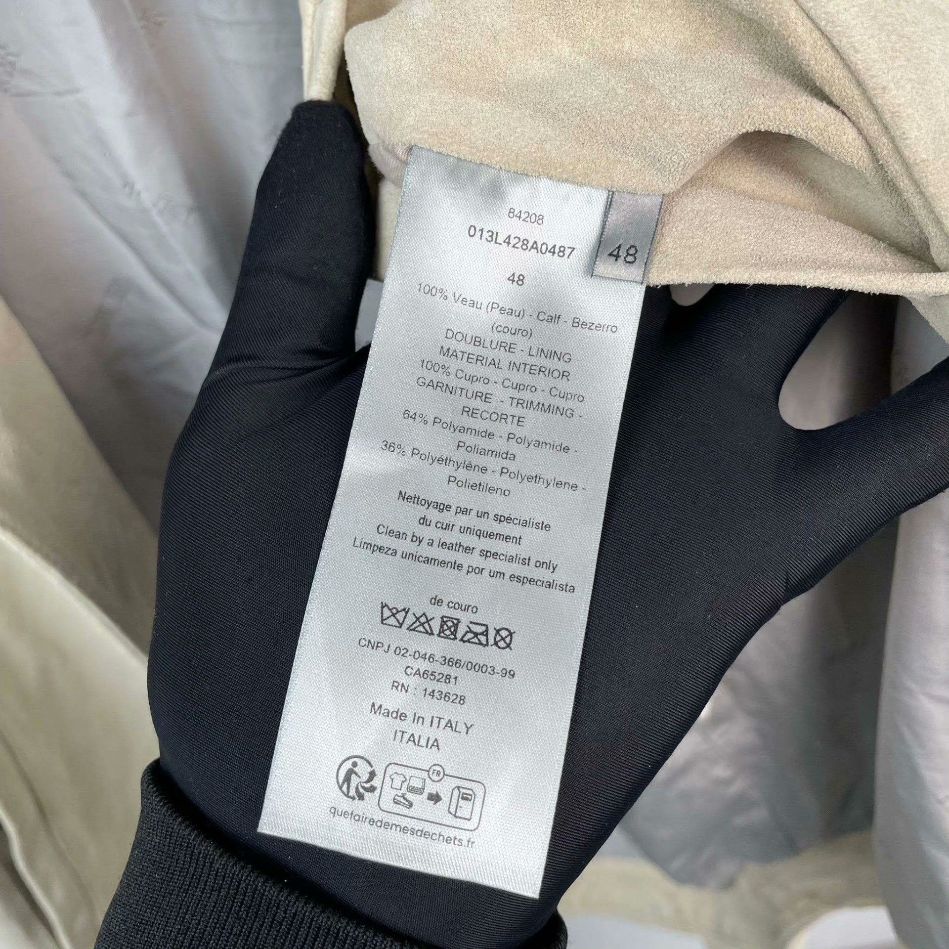 Dior Dior Gray Leather Jacket 48 Men Size US XL / EU 56 / 4 - 4 Thumbnail