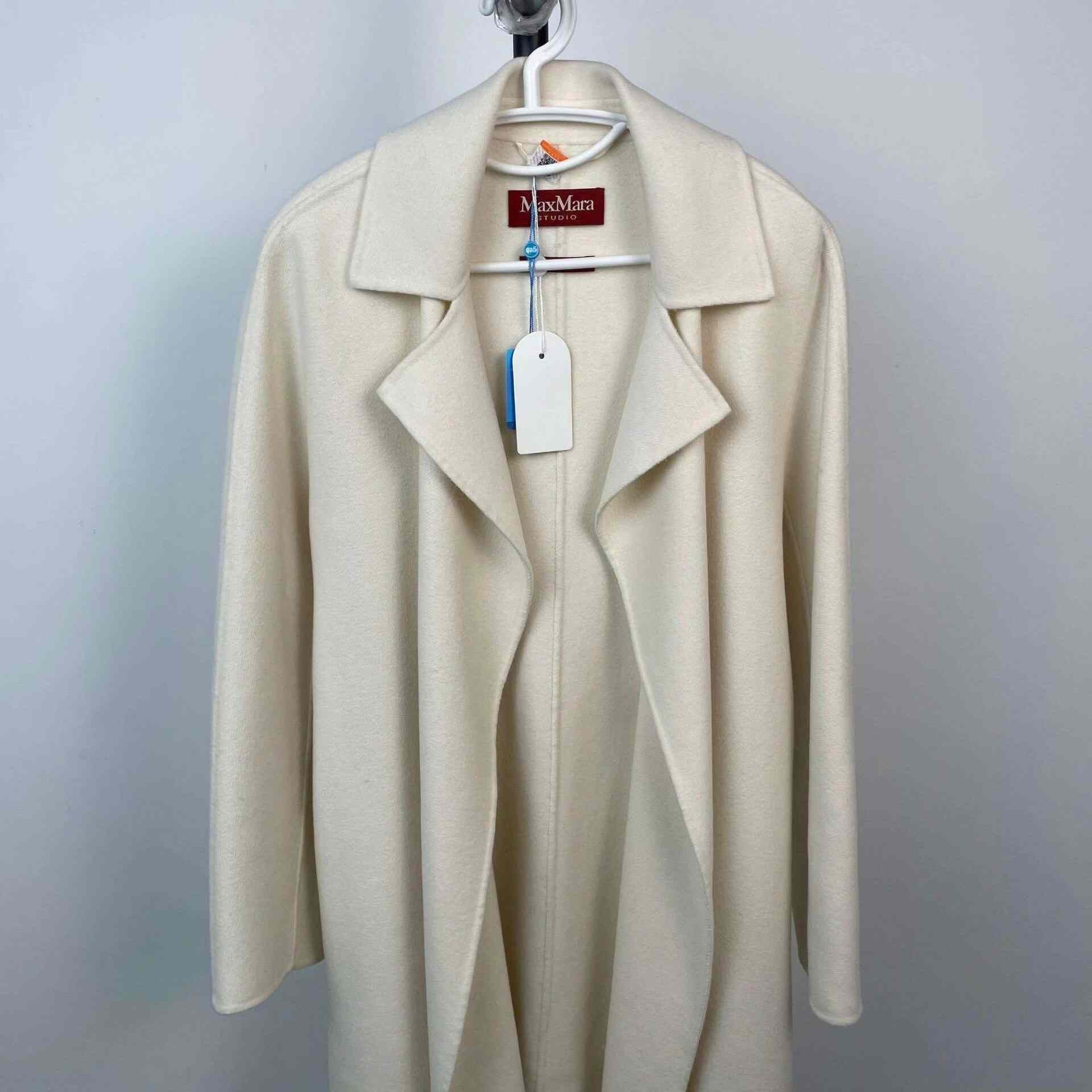 Max Mara Max Mara Wool White Coat 37 Women Size S / US 4 / IT 40 - 8 Thumbnail