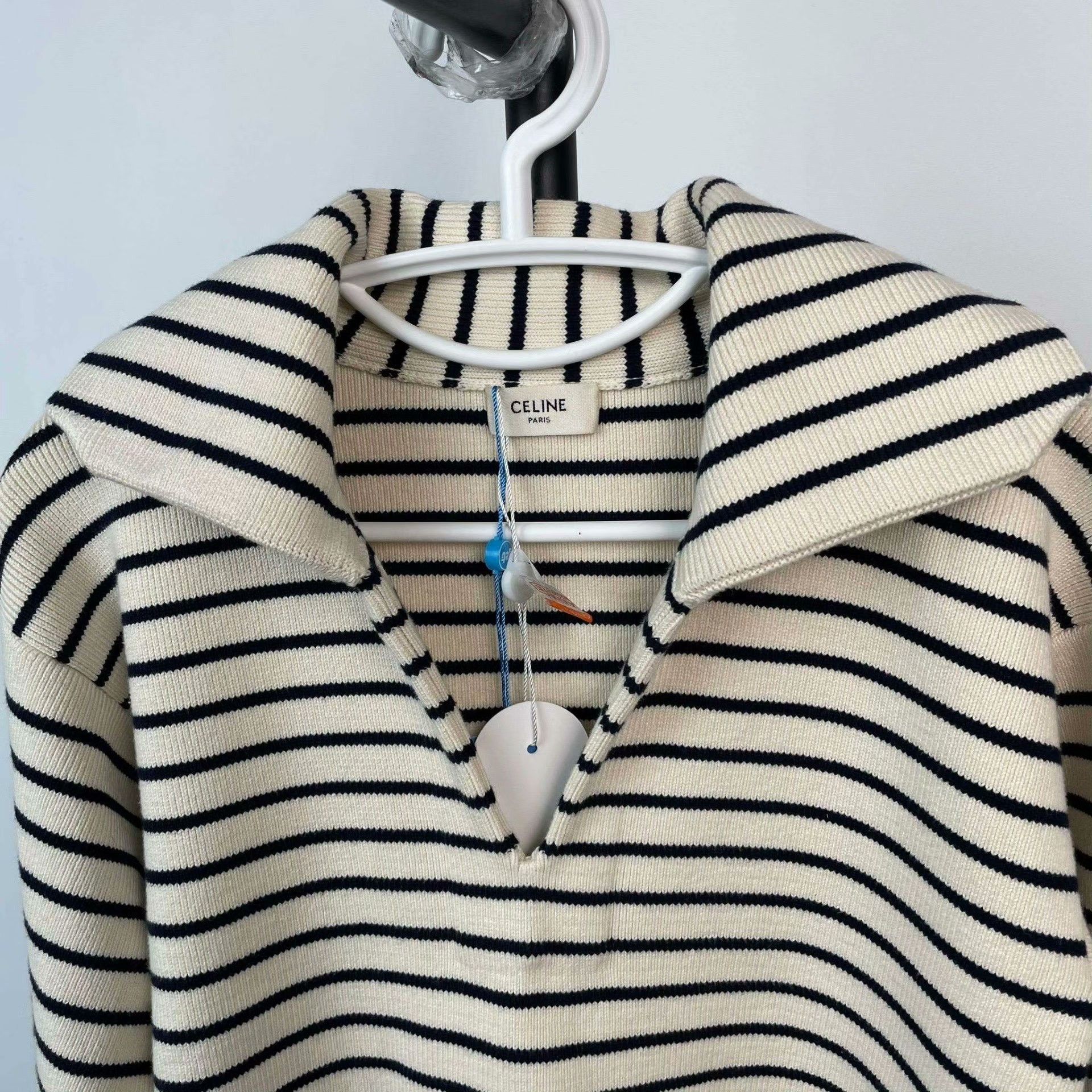 Celine Celine Knit Striped Black Sweater XS Women Size XS / US 0-2 / IT 36-38 - 7 Thumbnail