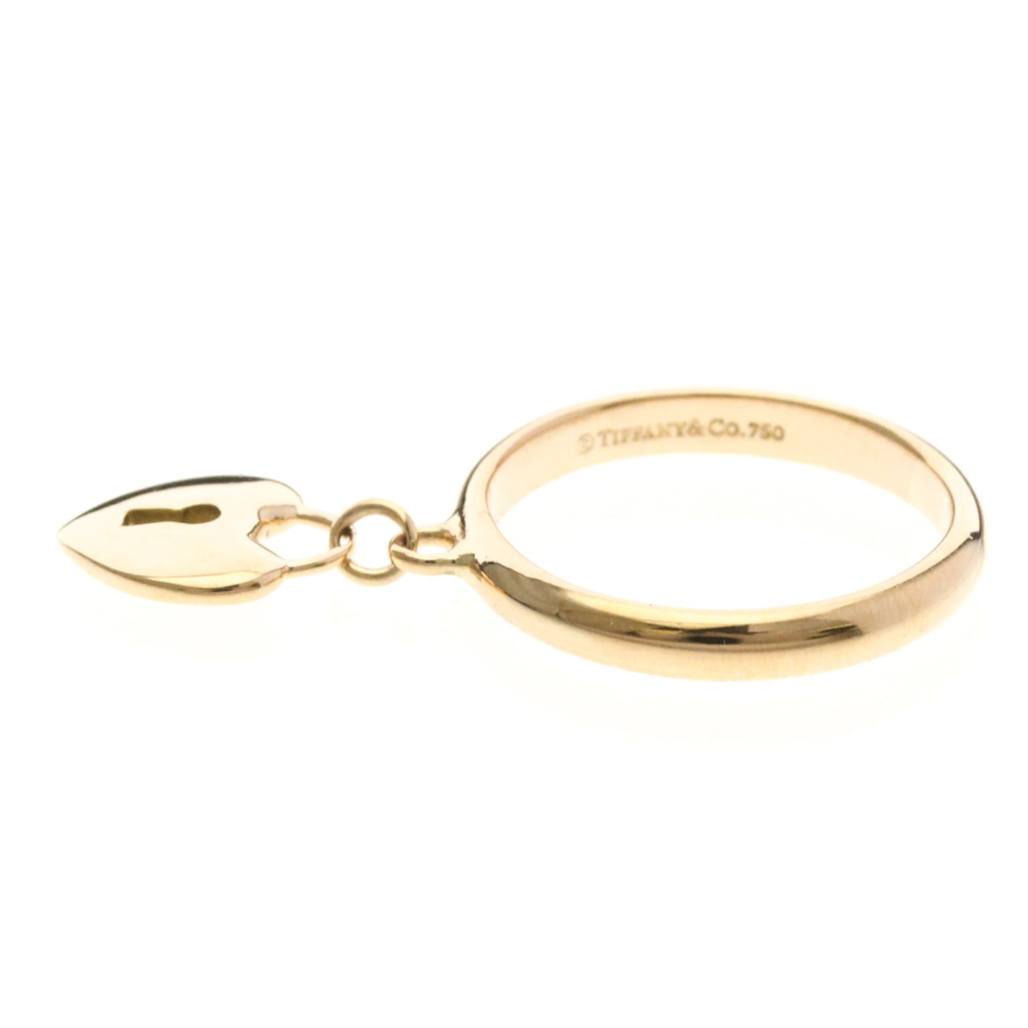 Tiffany & Co. Tiffany Heart Lock Ring Pink Gold (18K) Fashion No Stone Band Ring Pink Gold Size ONE SIZE - 3 Thumbnail