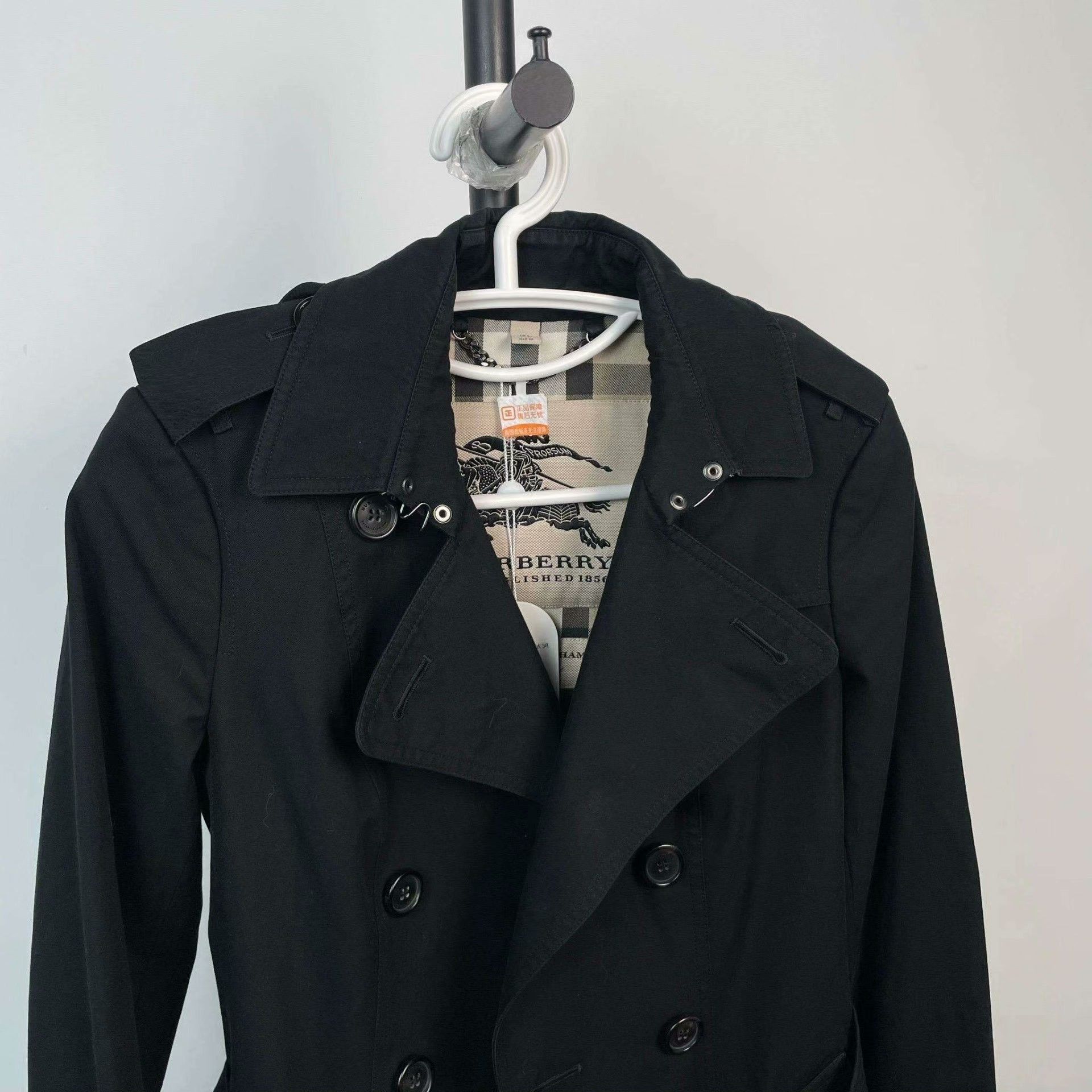 Burberry Burberry Cotton Black Coat 38 Women Size S / US 4 / IT 40 - 3 Thumbnail