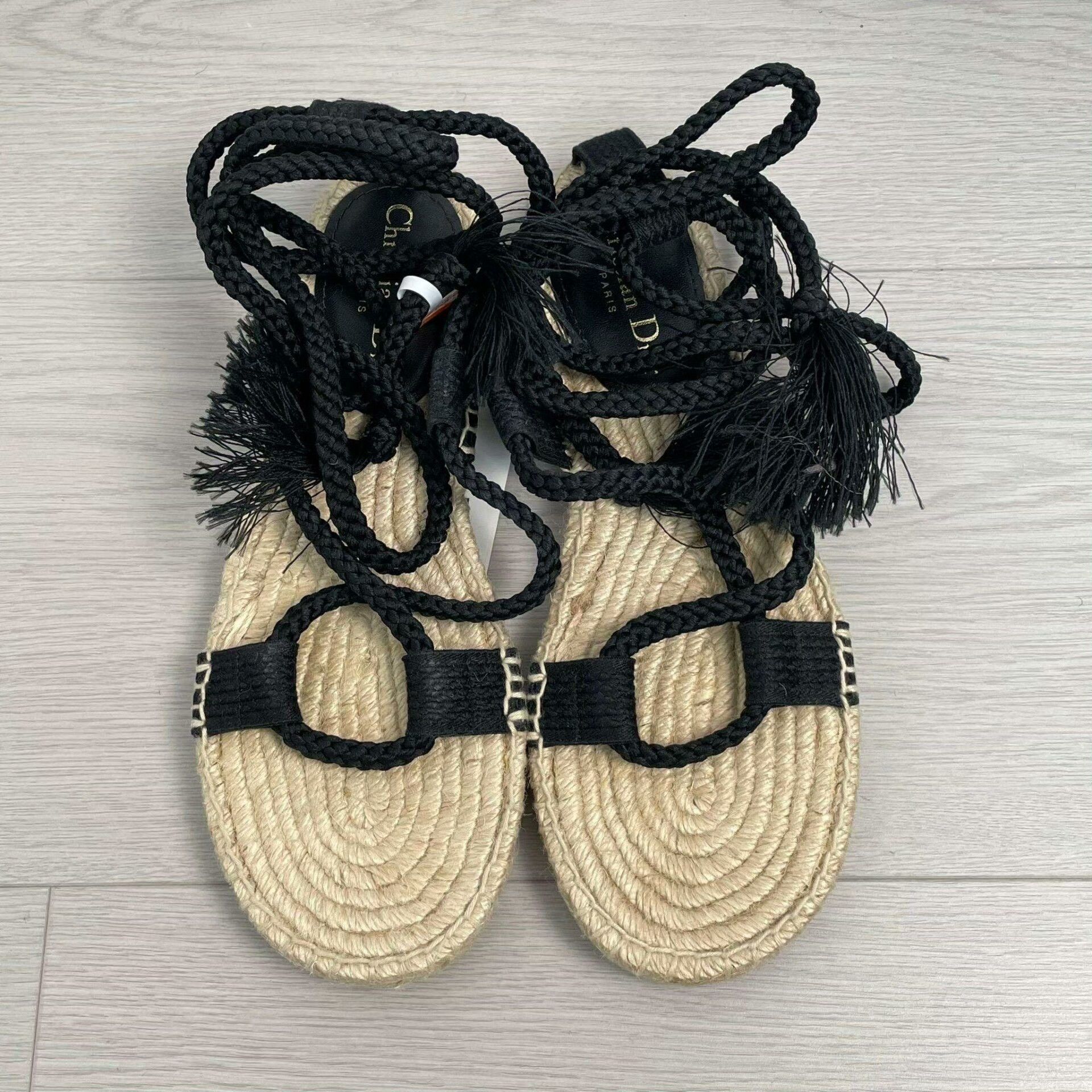 Dior Dior Knit Black Sandals 39 Women Size US 8.5 / IT 38.5 - 3 Thumbnail