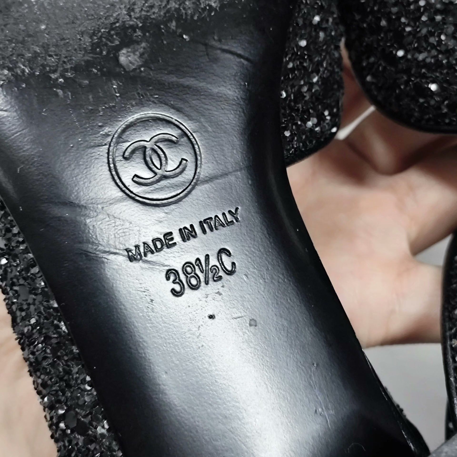 Chanel Chanel Black Sandals 38 Women Size US 7.5 / IT 37.5 - 3 Thumbnail
