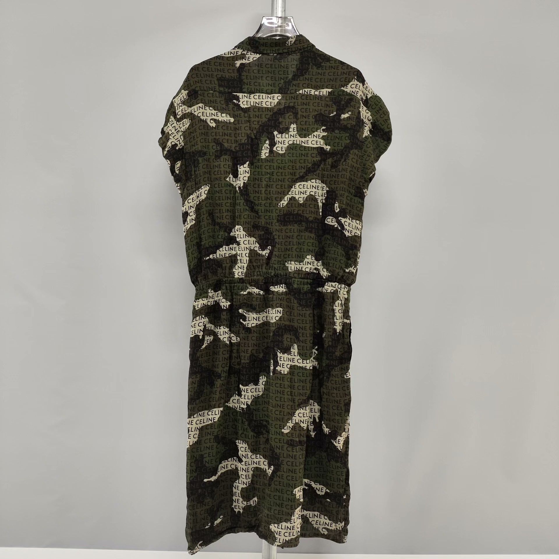 Celine Celine Silk Camo Dress 40 Women Size M / US 6-8 / IT 42-44 - 2 Thumbnail