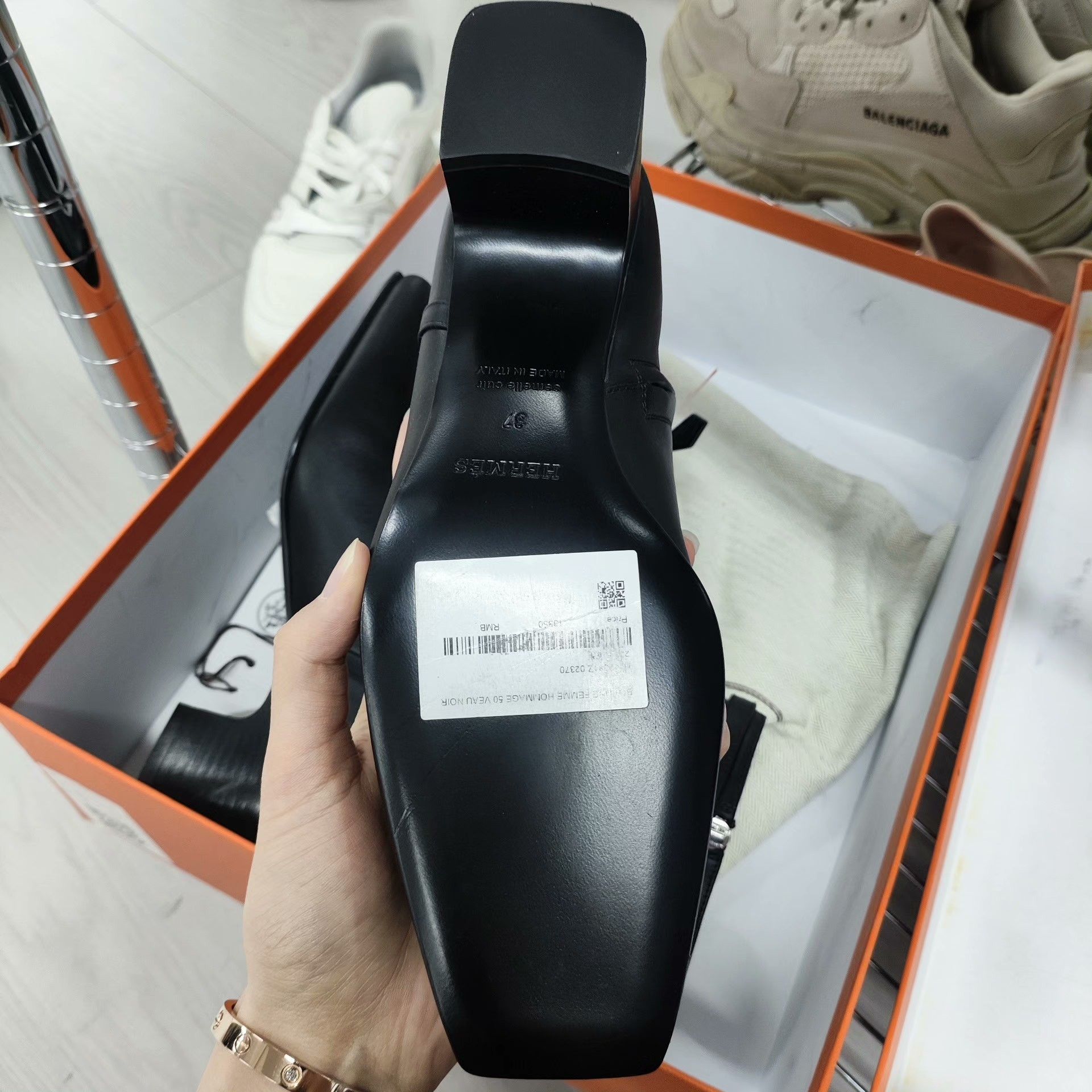 Hermes Hermes Leather Black Boots 37 Women Size US 6.5 / IT 36.5 - 3 Thumbnail