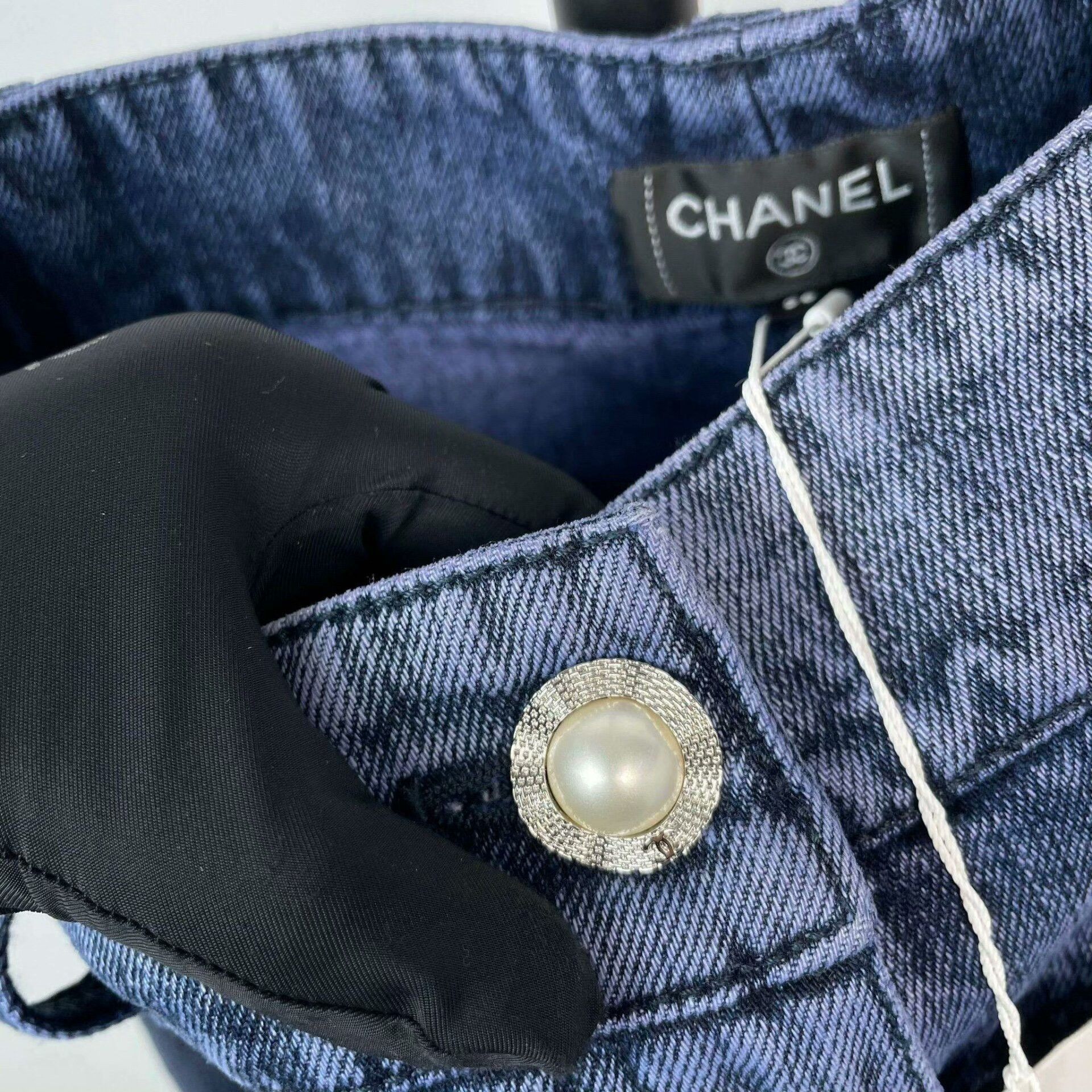 Chanel Chanel Denim Black Jeans 22 Women Size 22" - 5 Thumbnail