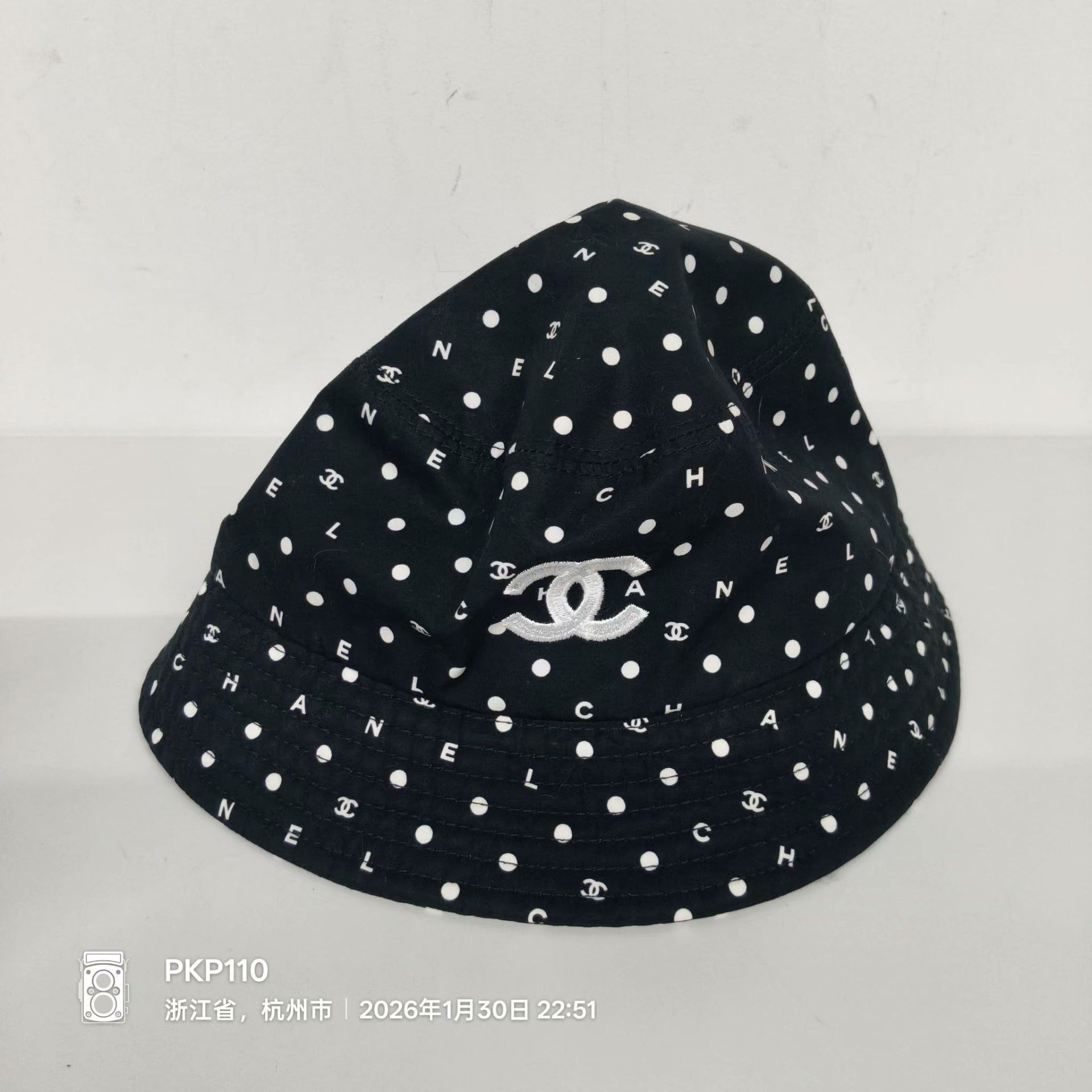 Chanel Chanel Embroidered Black Hat S Men Size ONE SIZE - 2 Thumbnail