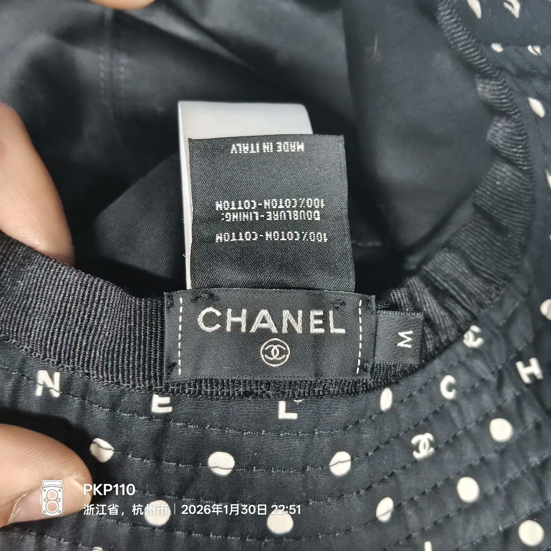 Chanel Chanel Embroidered Black Hat S Men Size ONE SIZE - 3 Thumbnail