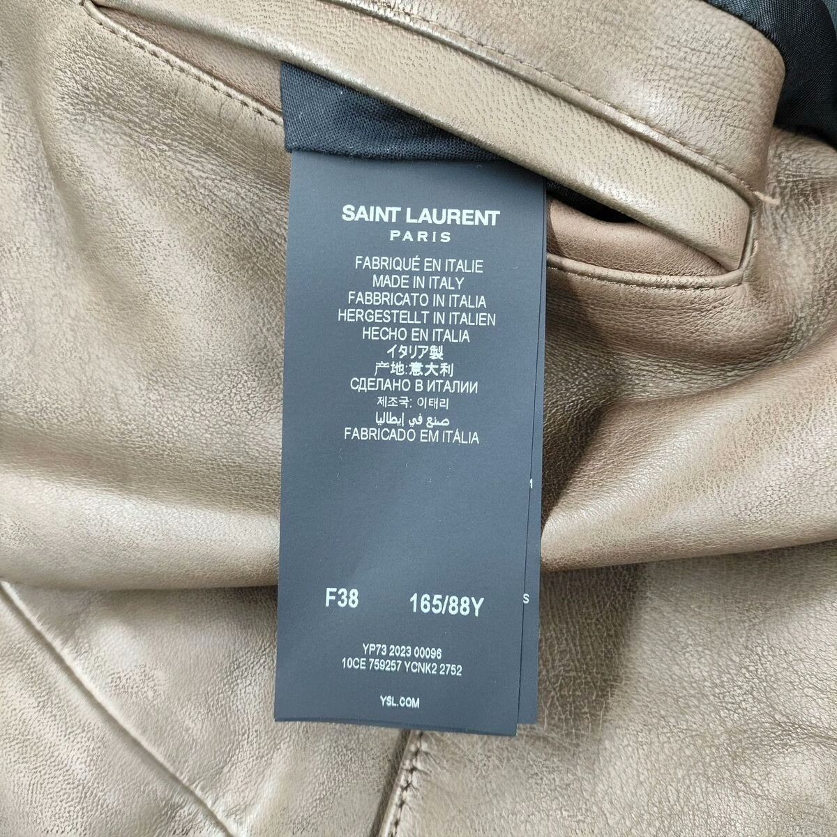 Saint Laurent Paris Saint Laurent Paris Leather Brown Leather Jacket 38 Women Size S / US 4 / IT 40 - 4 Thumbnail