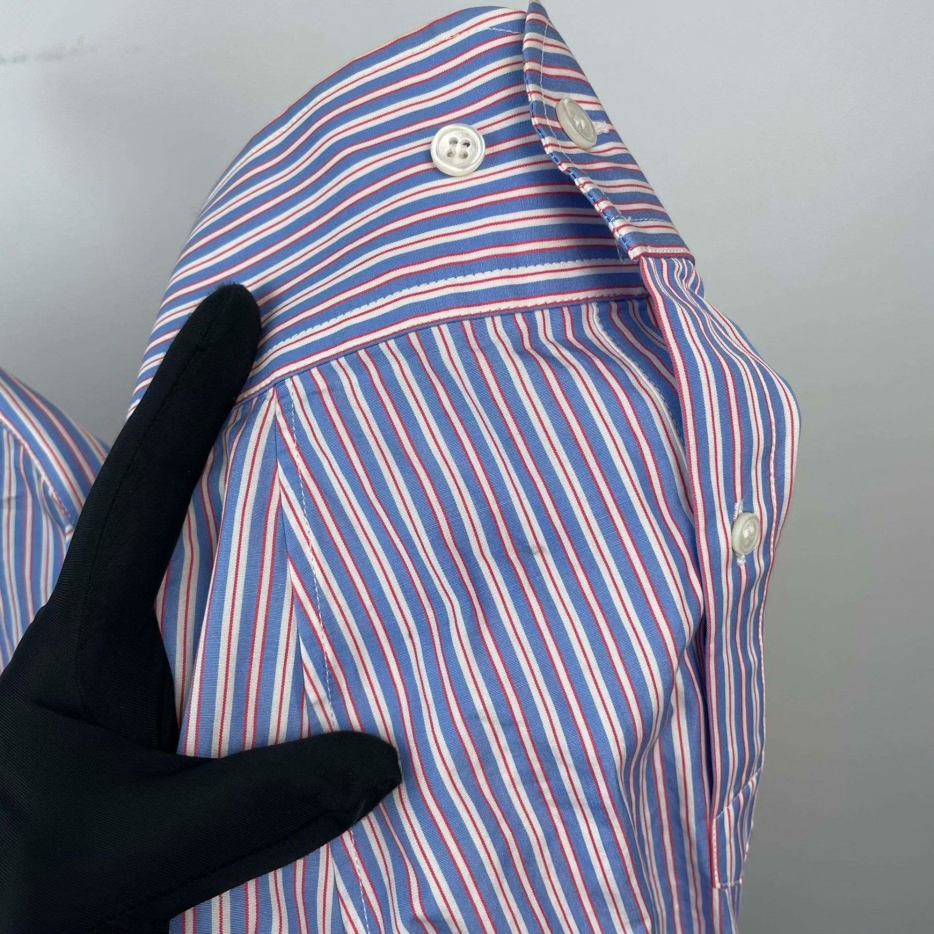 Balenciaga Balenciaga Striped Blue Shirt L Men Size US L / EU 52-54 / 3 - 8 Thumbnail
