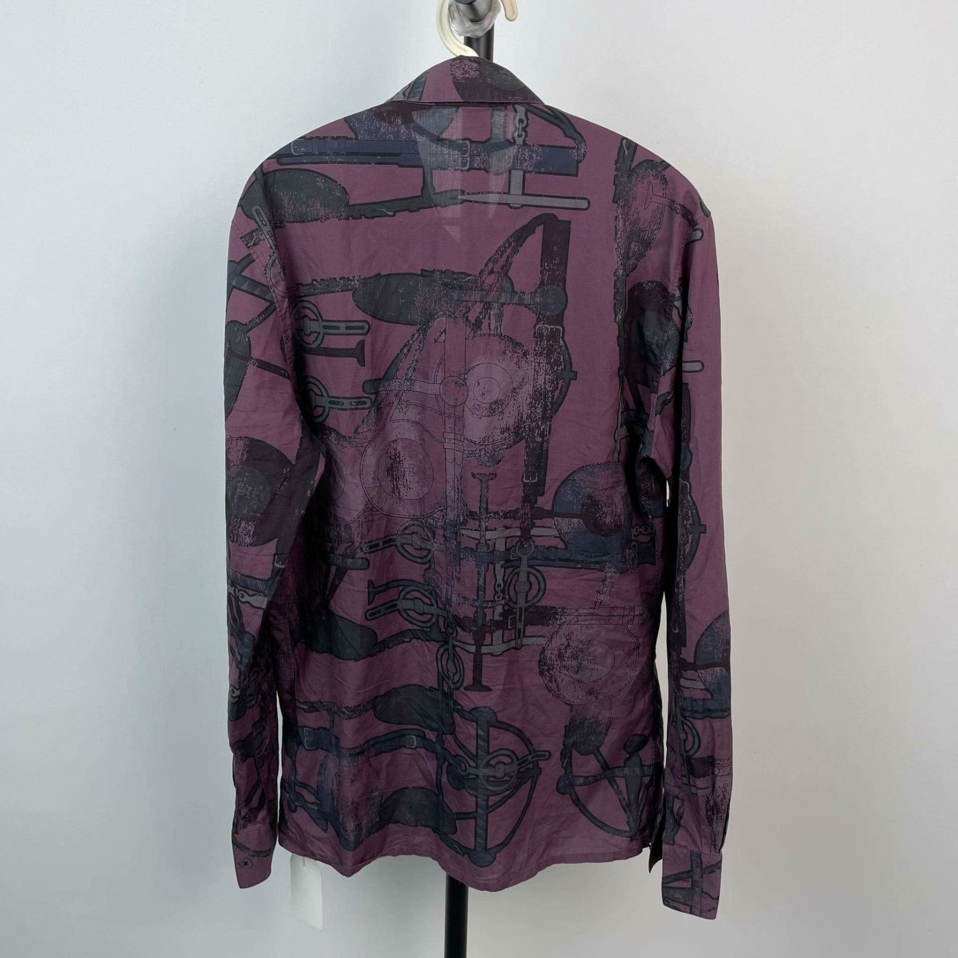 Hermes Hermes Purple Button Up 38 Women Size S / US 4 / IT 40 - 2 Thumbnail