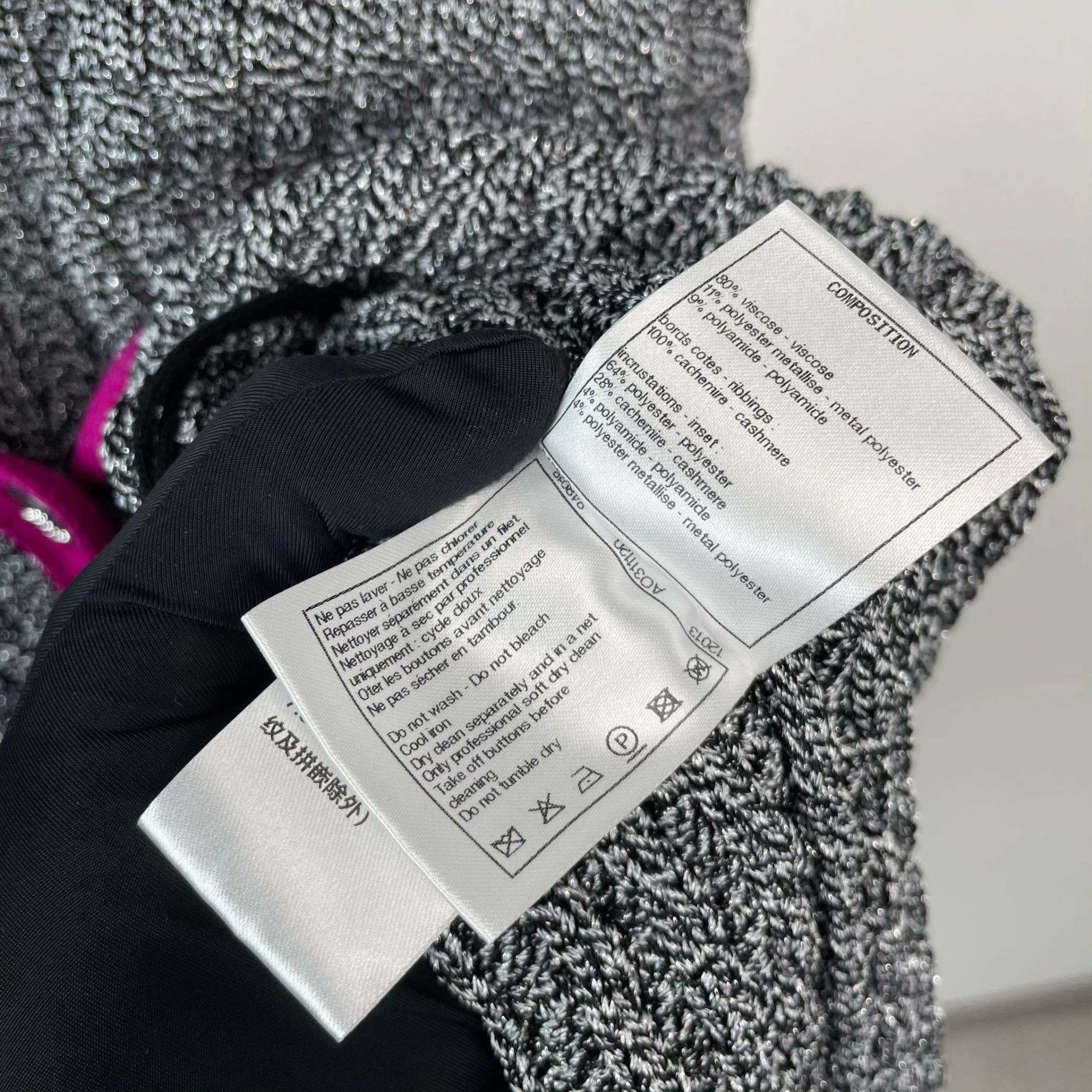 Chanel Chanel Polyester Gray Jacket 38 Women Size S / US 4 / IT 40 - 6 Thumbnail