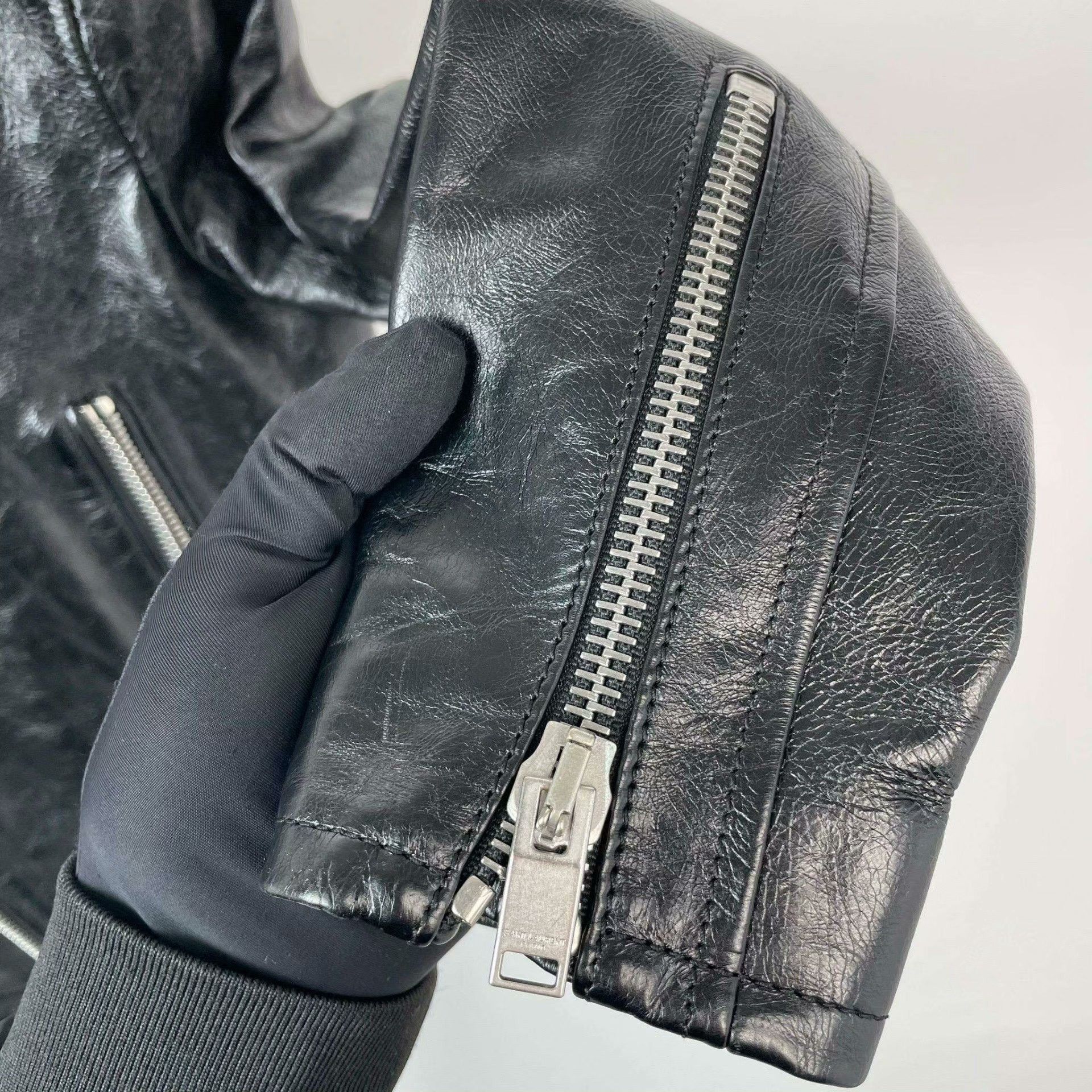 Saint Laurent Paris Saint Laurent Paris Leather Black Leather Jacket M Women Size M / US 6-8 / IT 42-44 - 9 Thumbnail